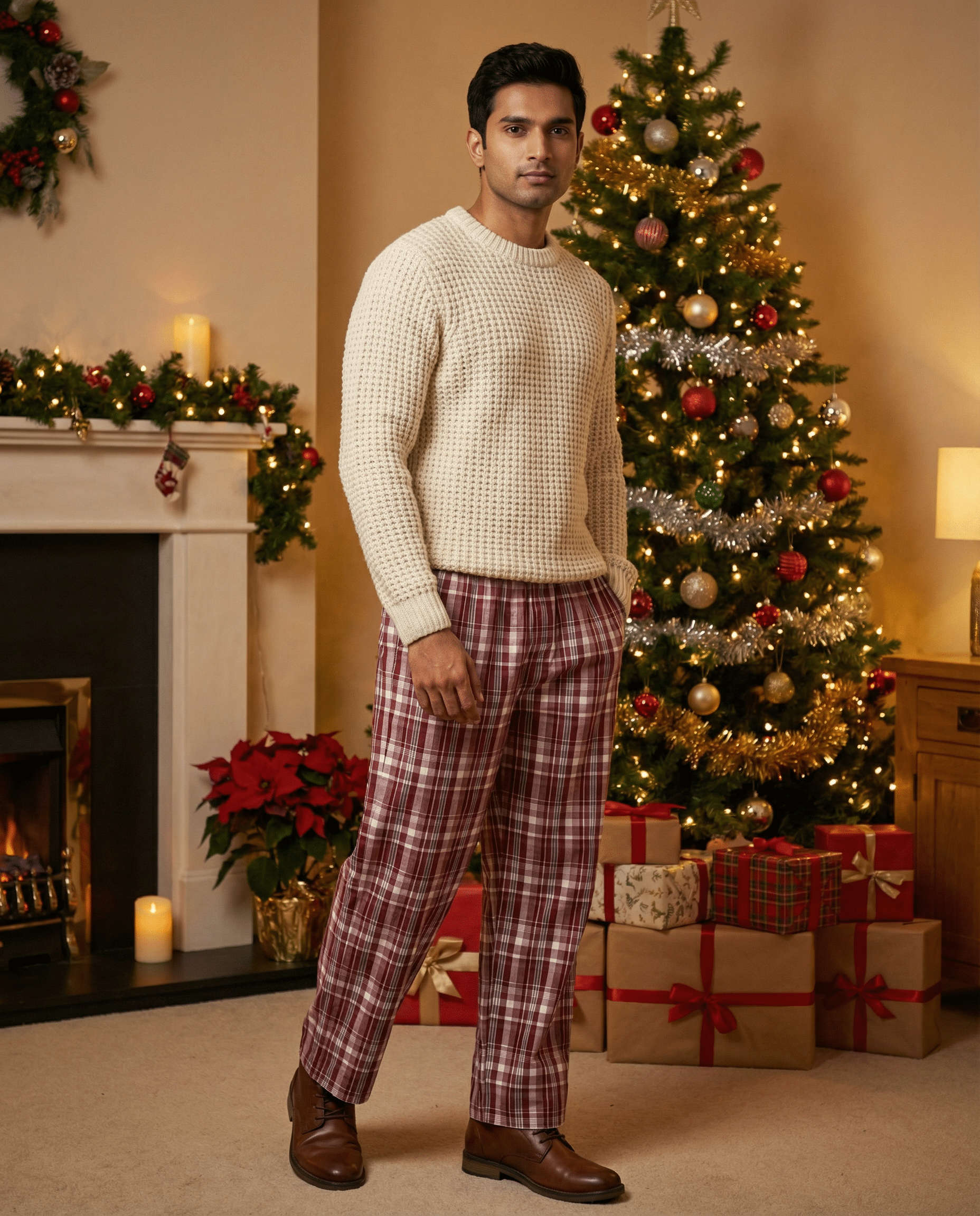 Yule Pants Pink Tartan