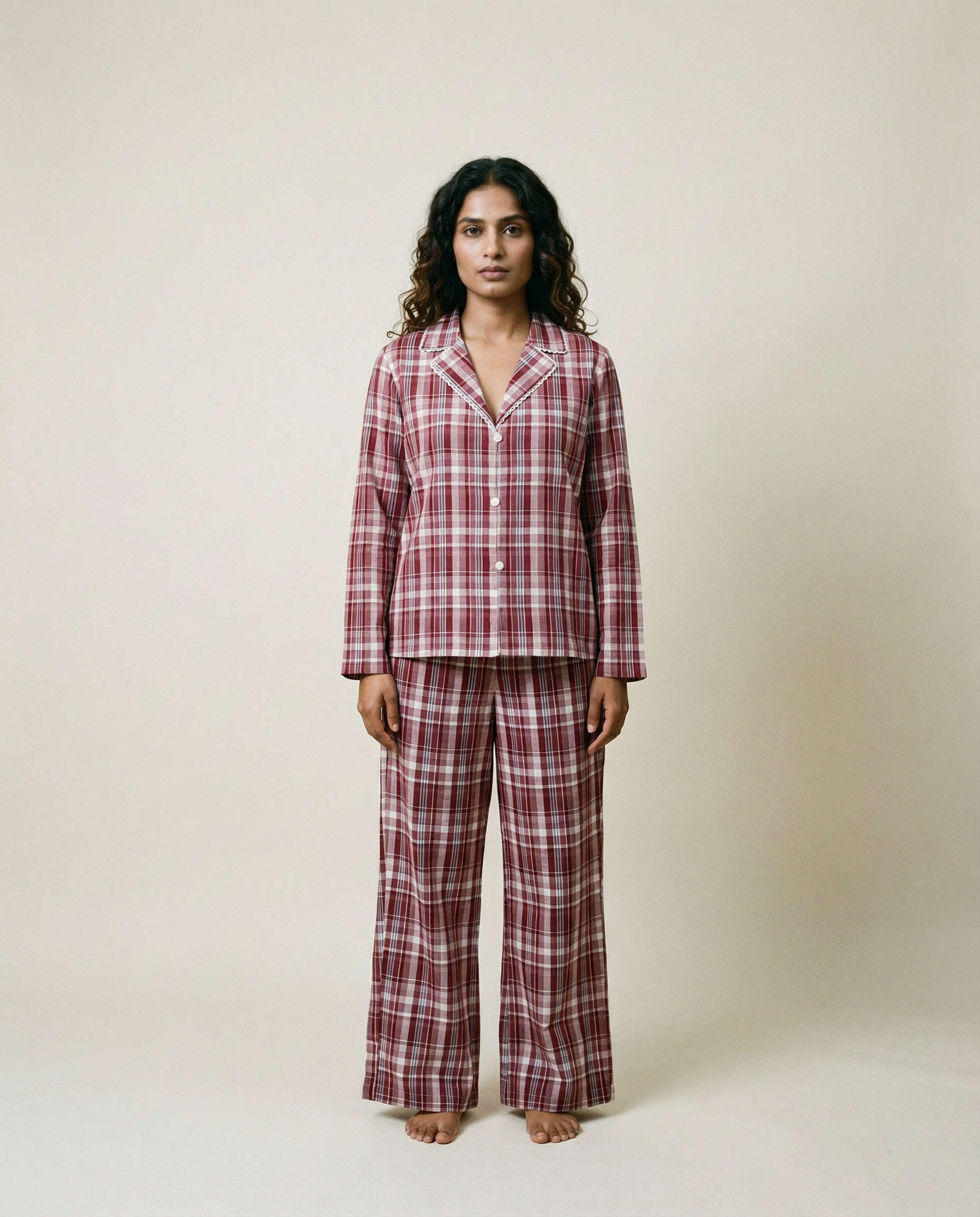 Aura Pants Pink Tartan