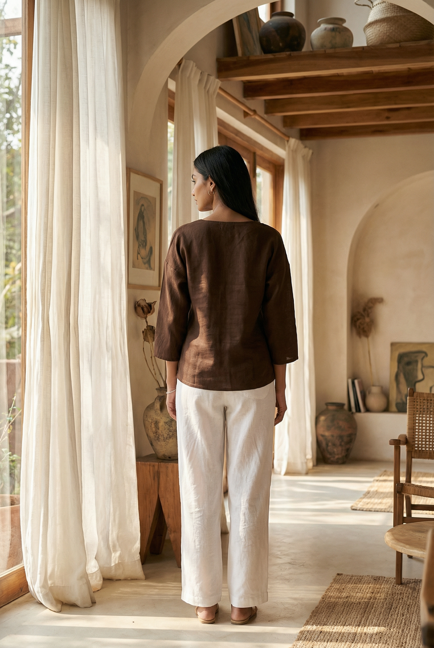 Maya Top Chikoo Brown