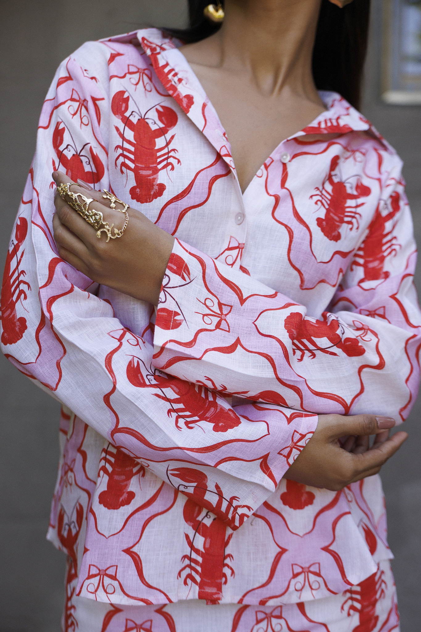 Sophia Shirt Coral Lobster