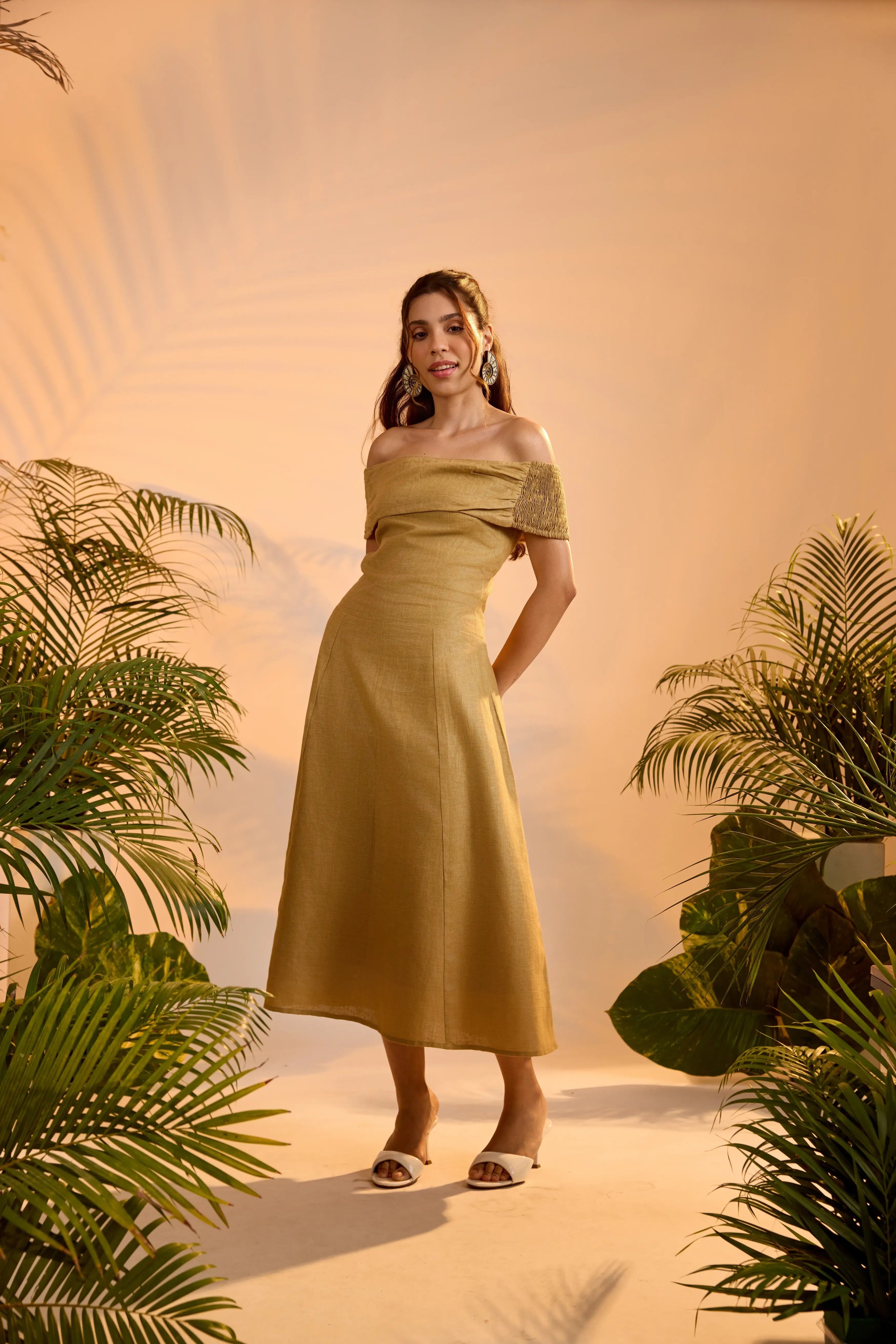 Yara Dress Ecru Beige