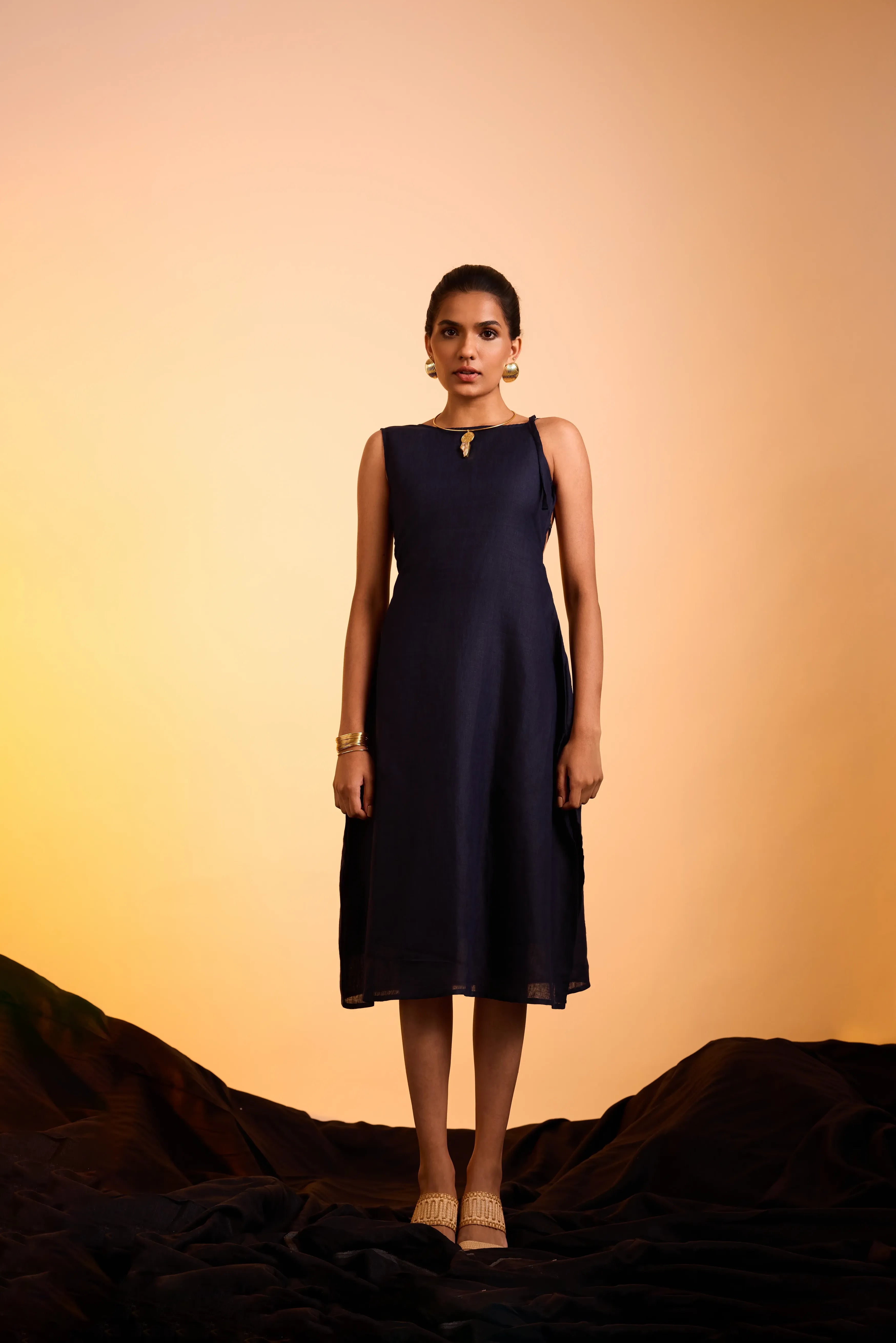 Rhea Dress Carbon Blue