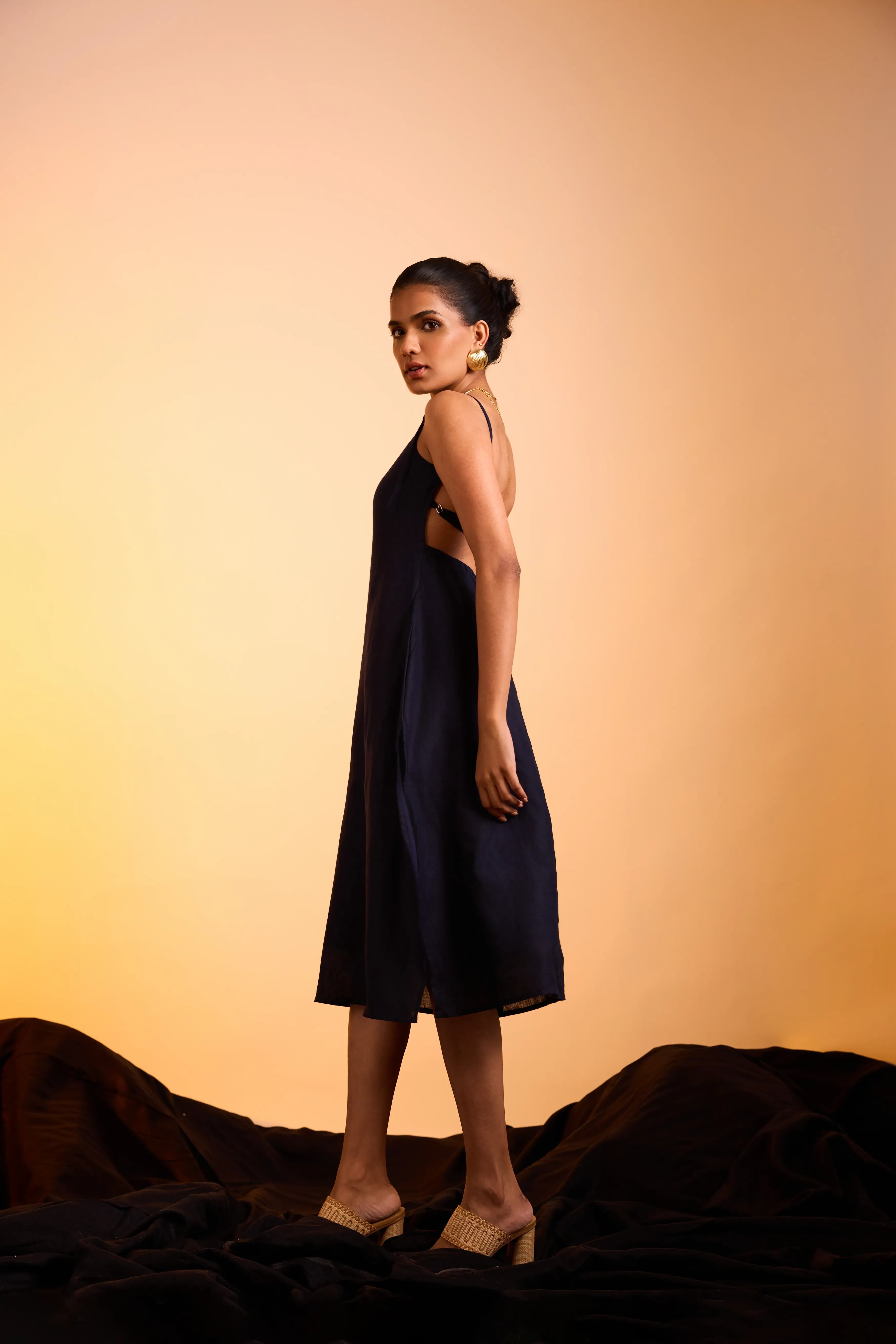 Rhea Dress Carbon Blue