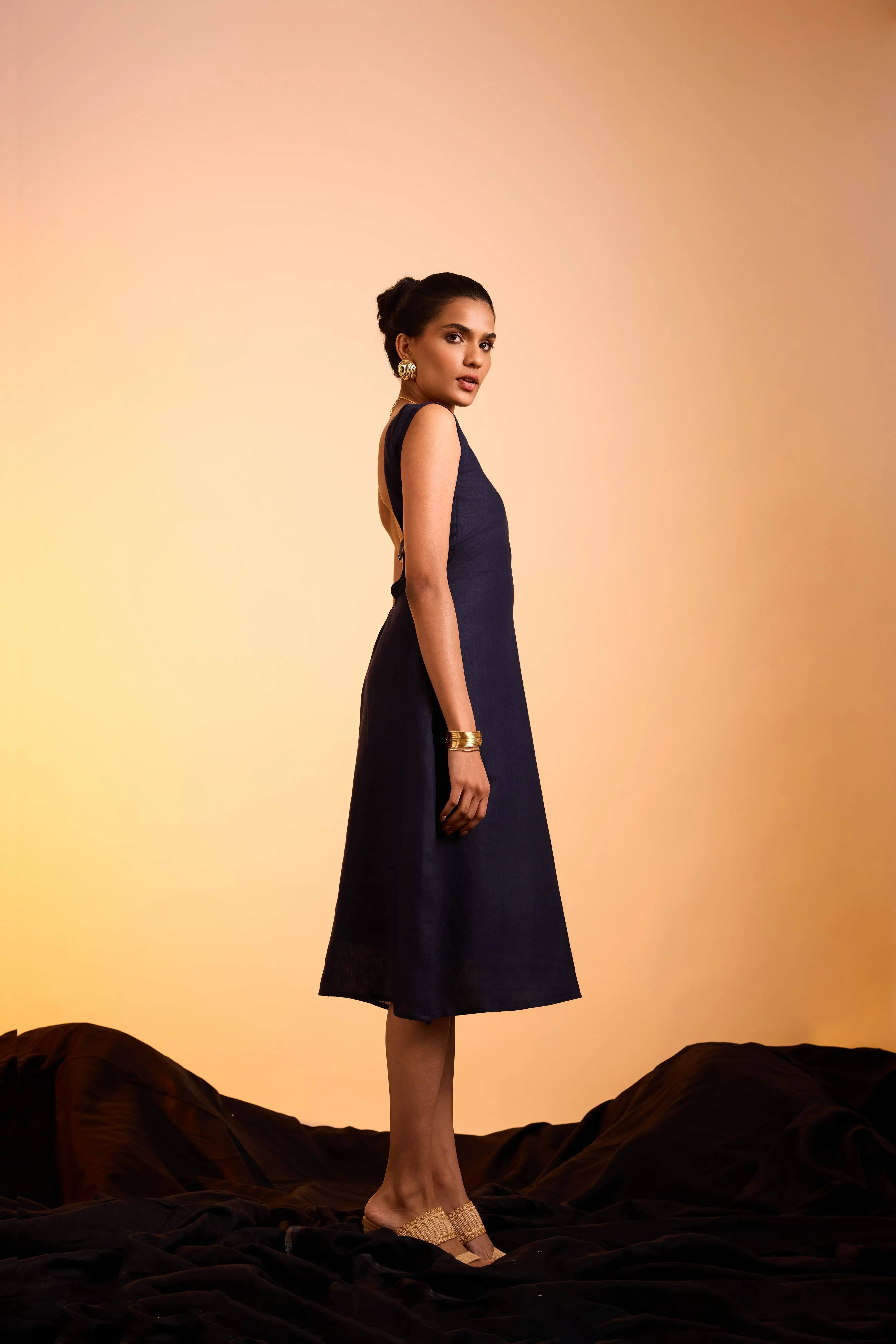 Rhea Dress Carbon Blue