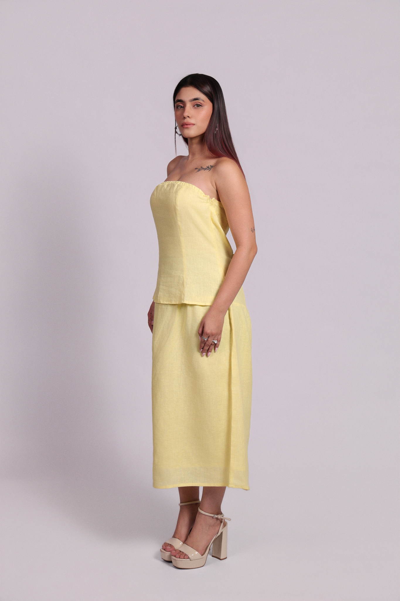 Elena Dress Lemon Yellow