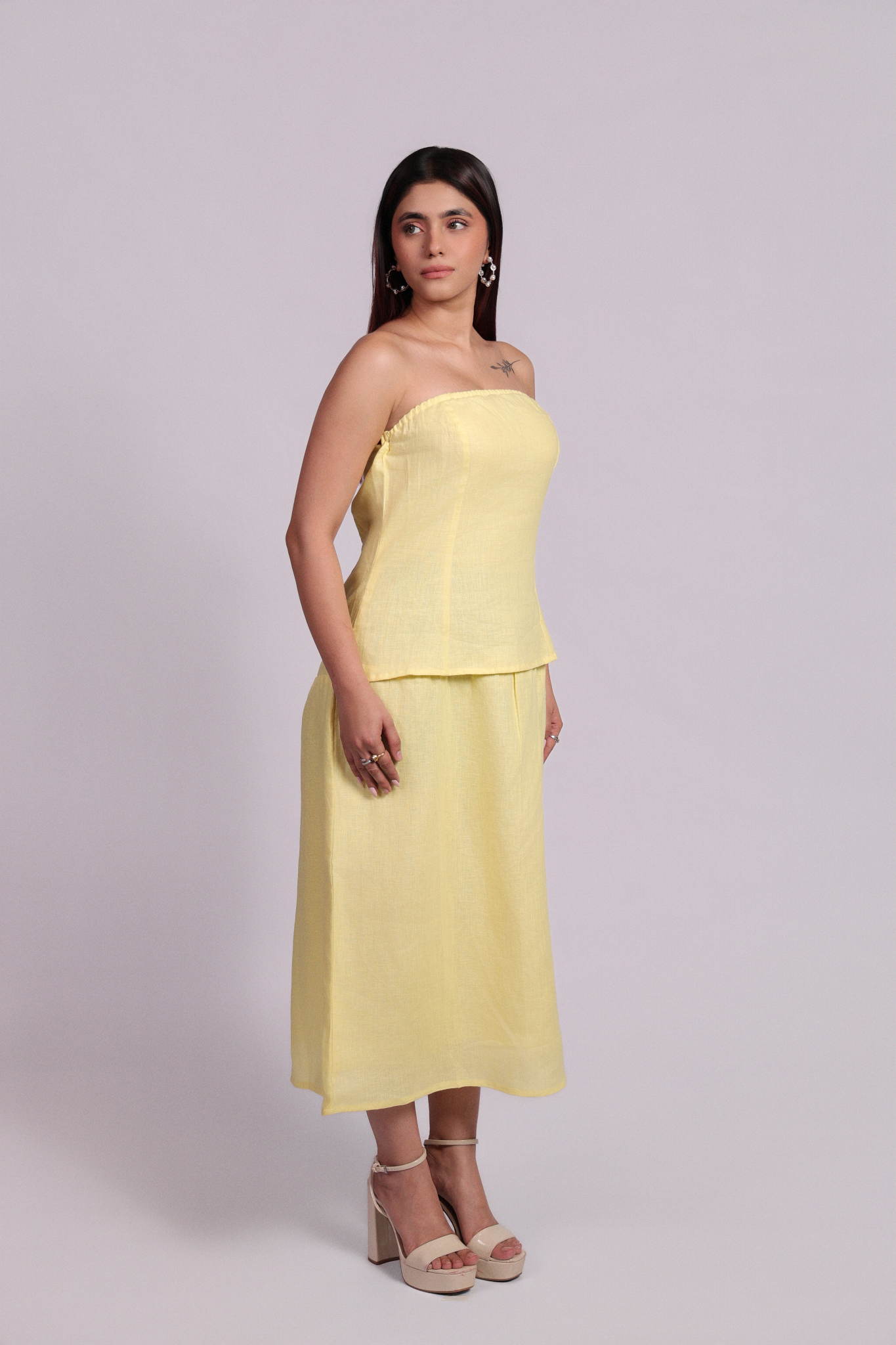 Elena Dress Lemon Yellow