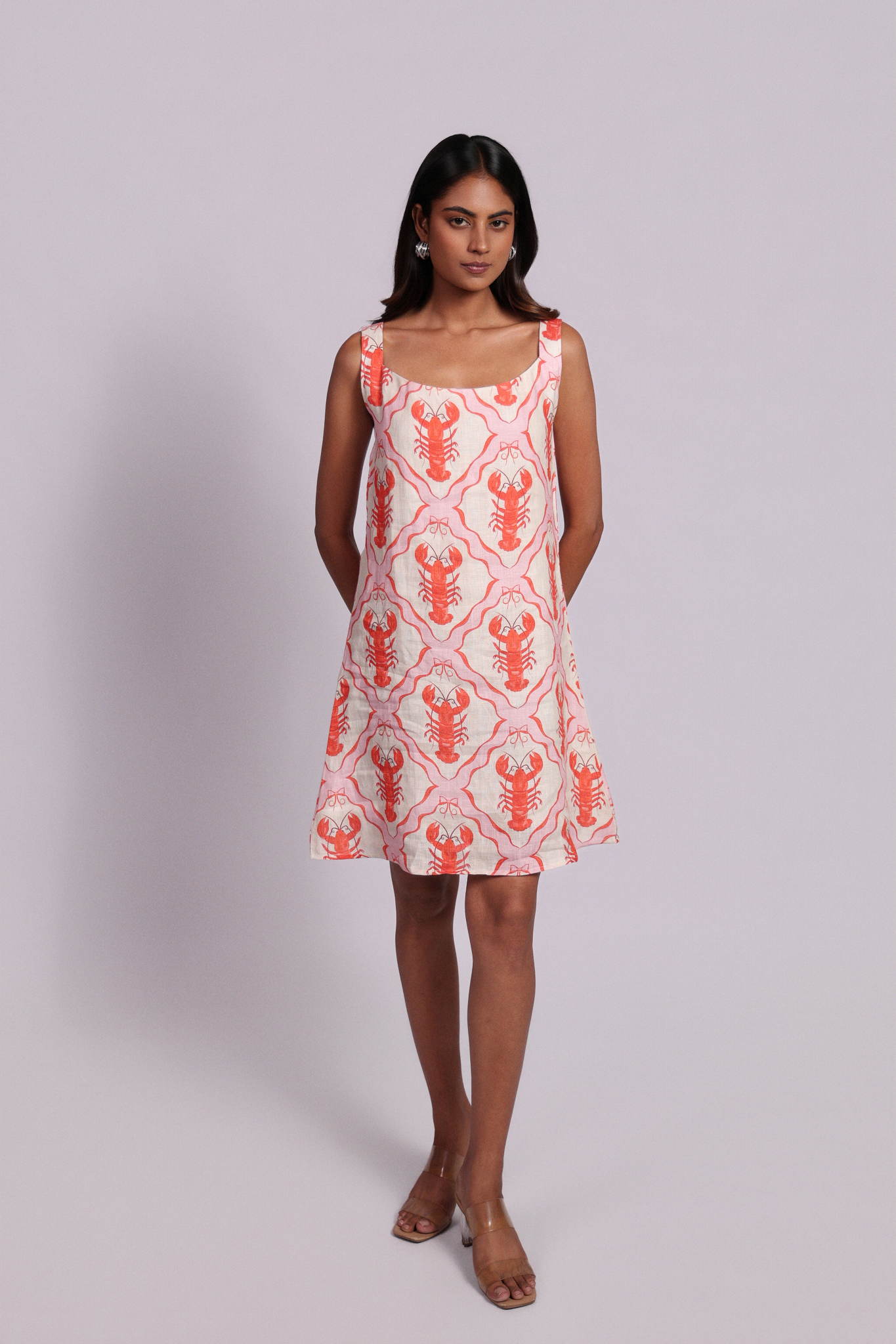 Lila Dress Coral Lobster