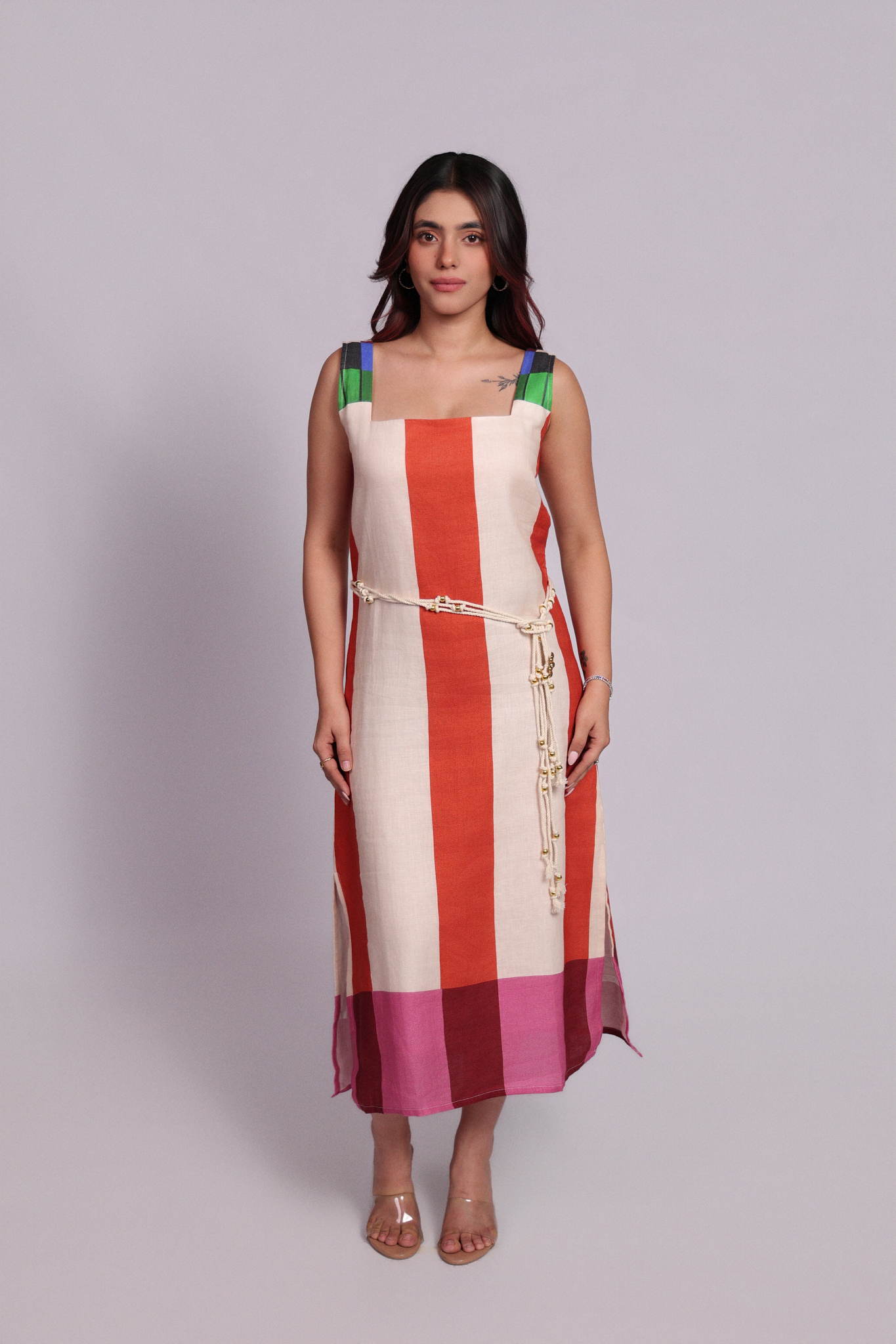 Chios Dress Sunset Stripes