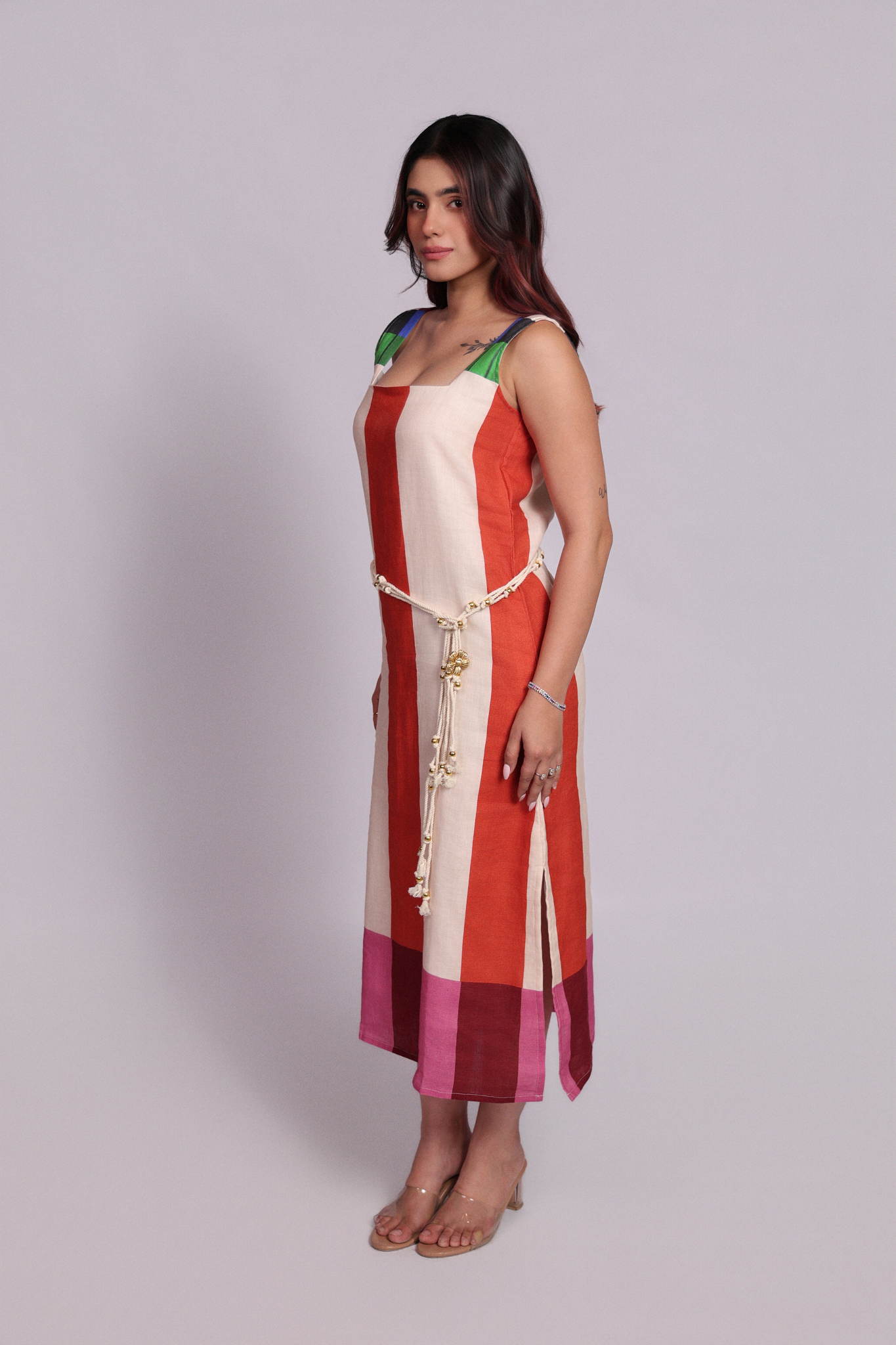 Chios Dress Sunset Stripes