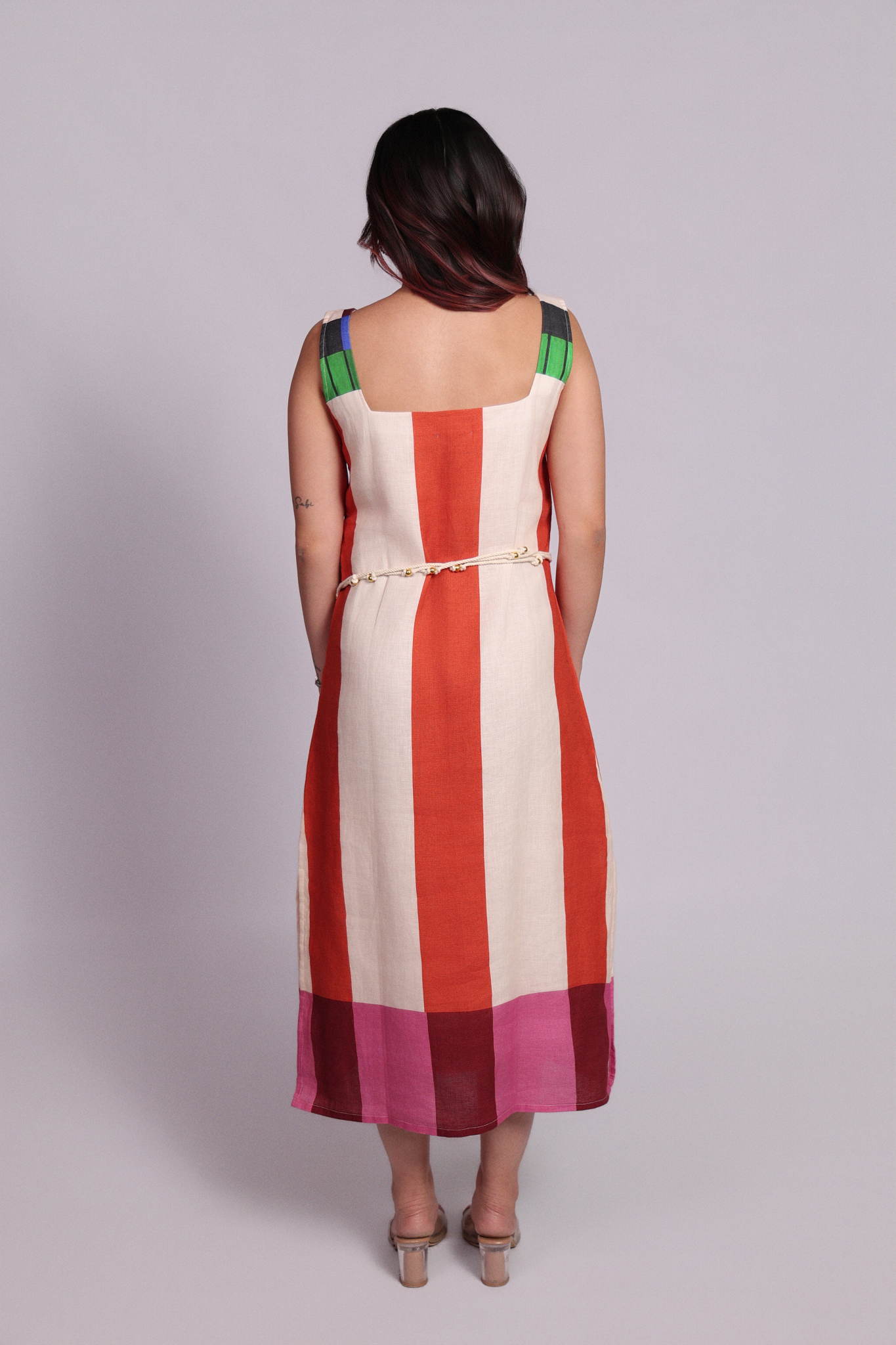 Chios Dress Sunset Stripes