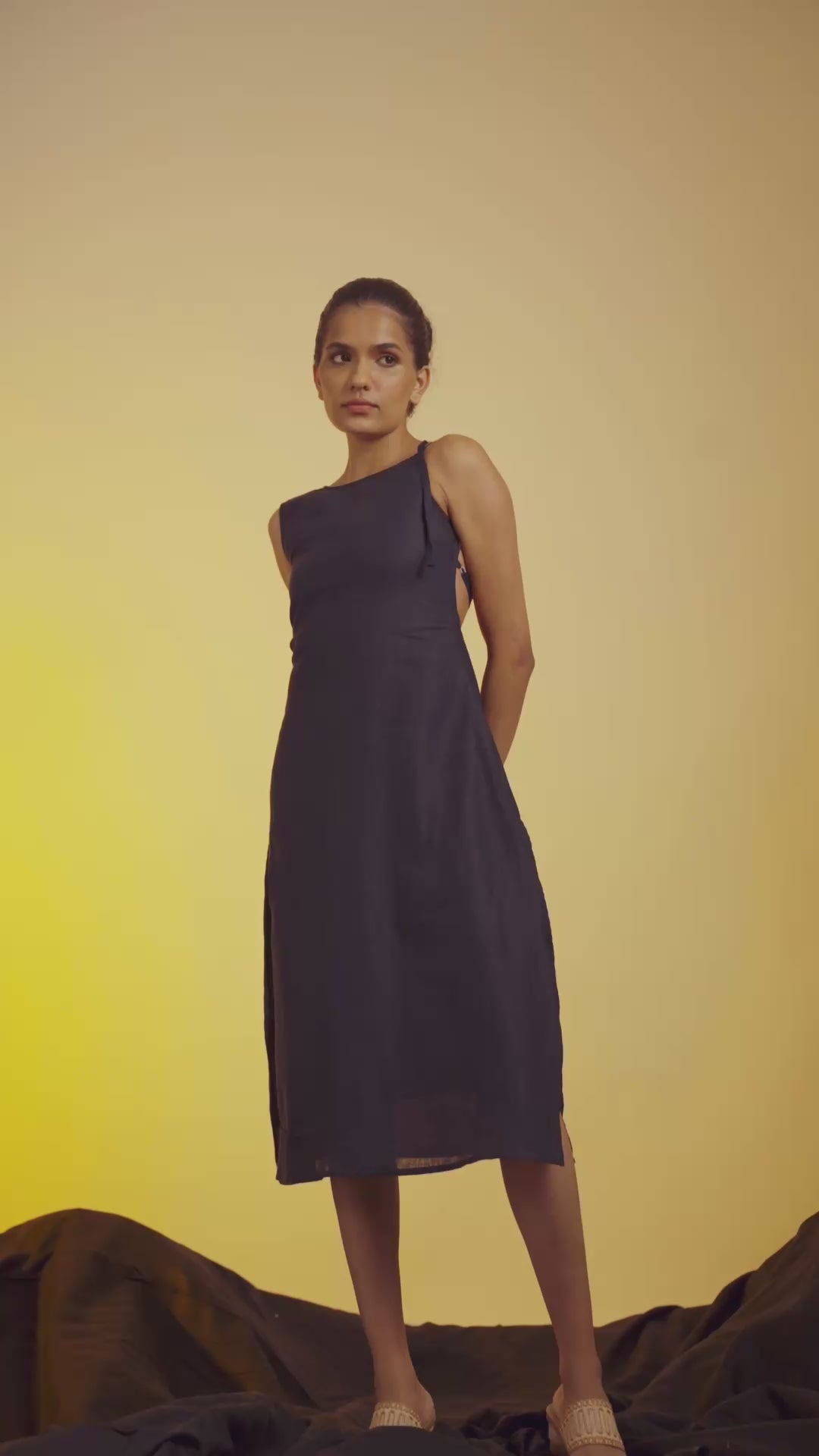 Rhea Dress Carbon Blue