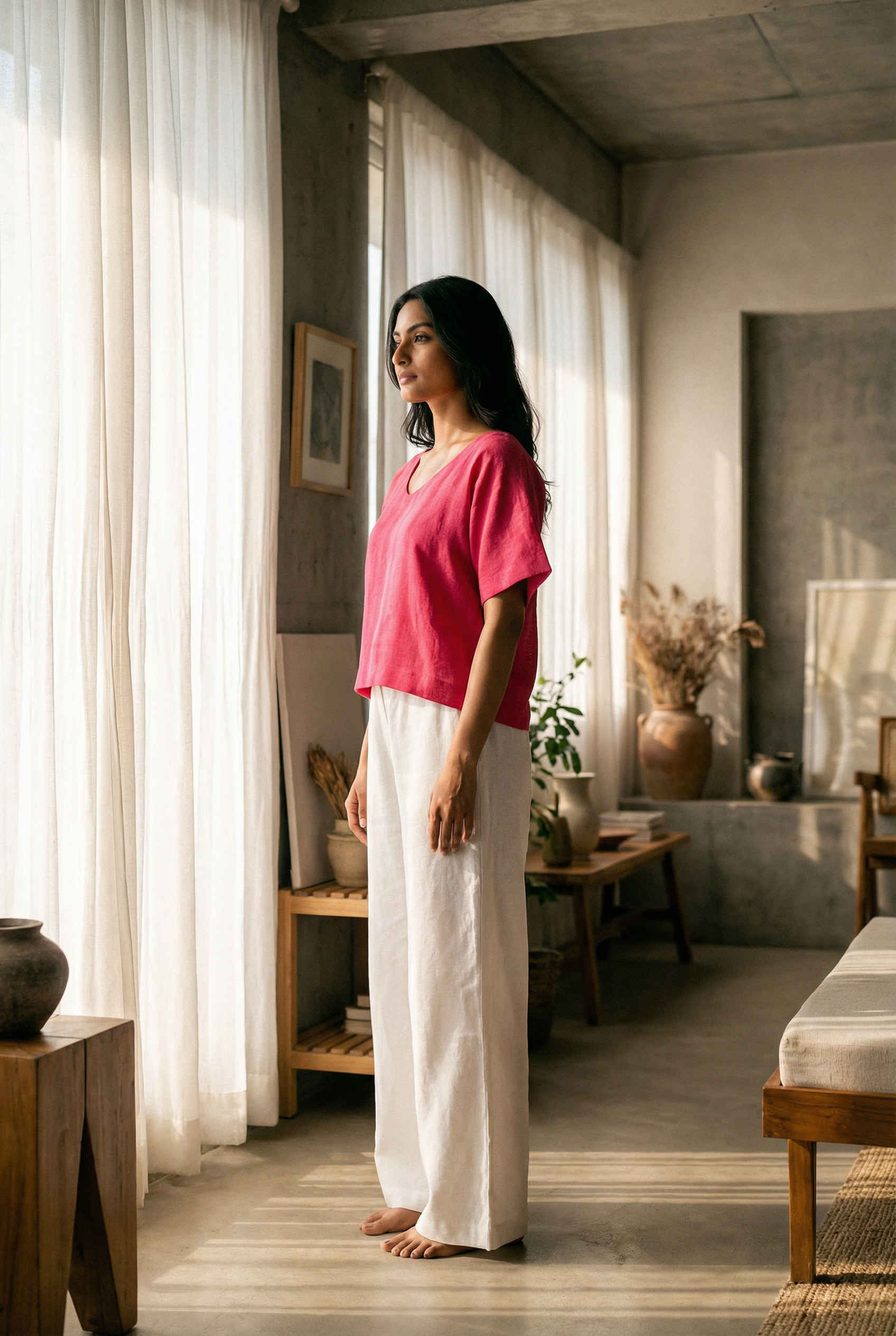 Magnolia Top Fuchsia Pink