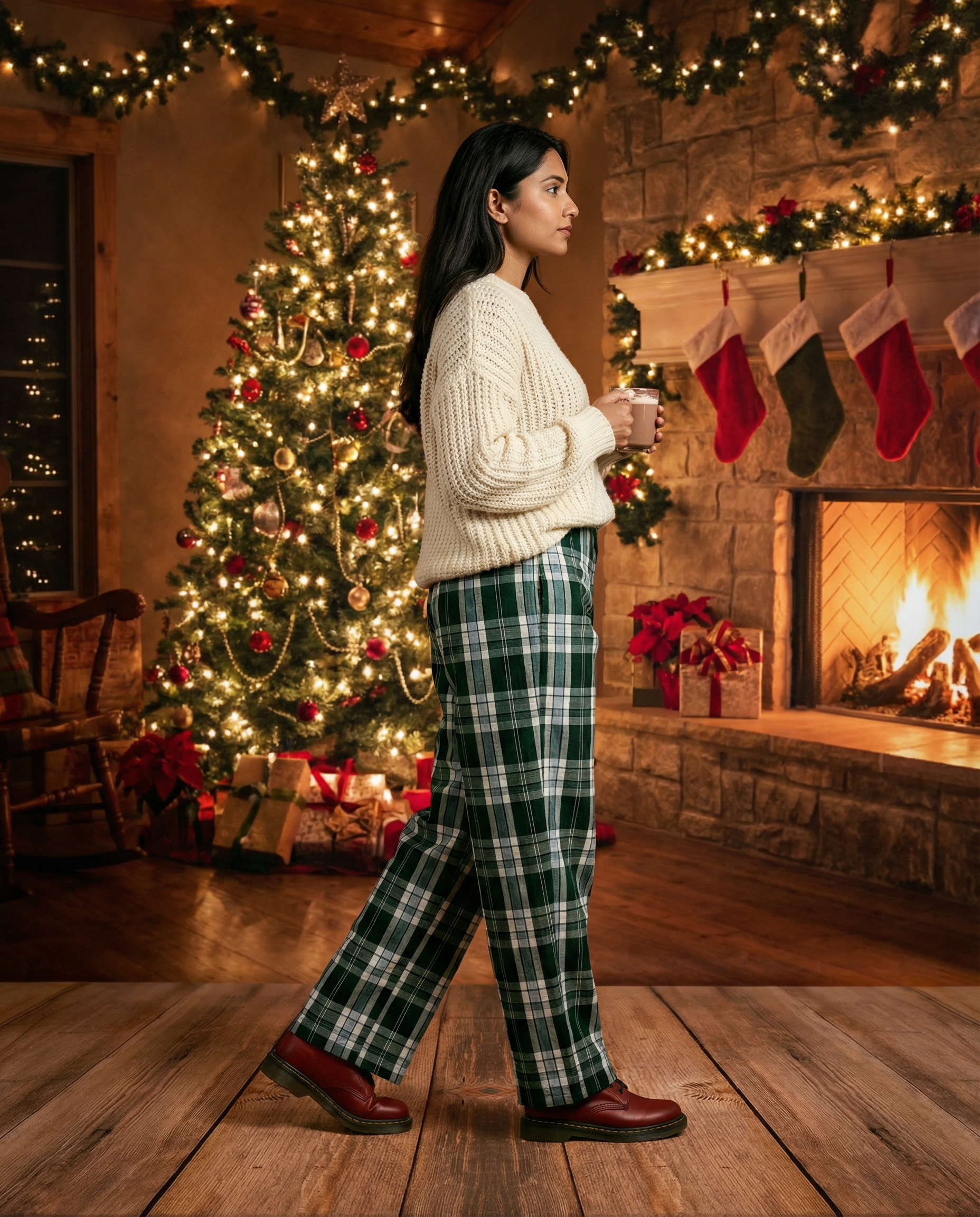 Aura Pants Green Tartan