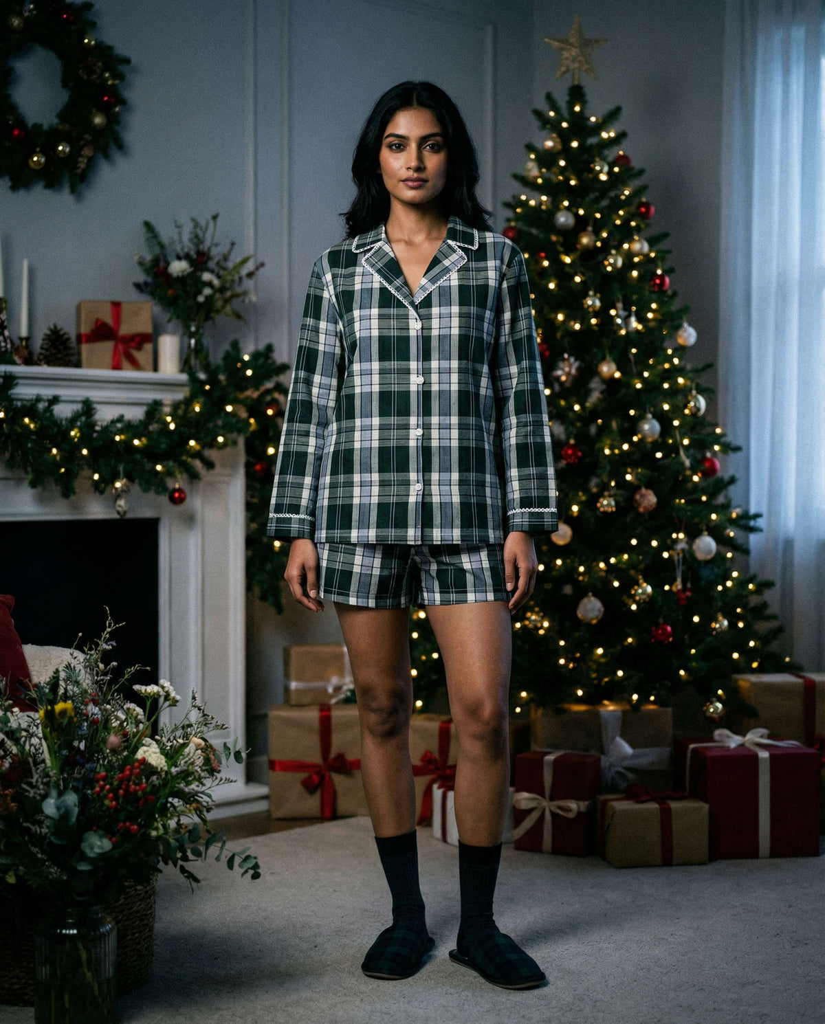 Holly Starlit Set Green Tartan