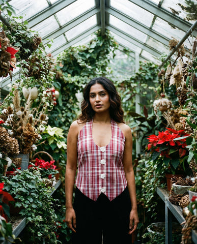 Noel Top Pink Tartan