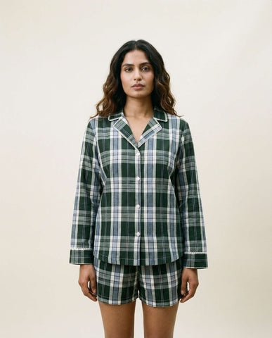 Starlit Shorts Green Tartan