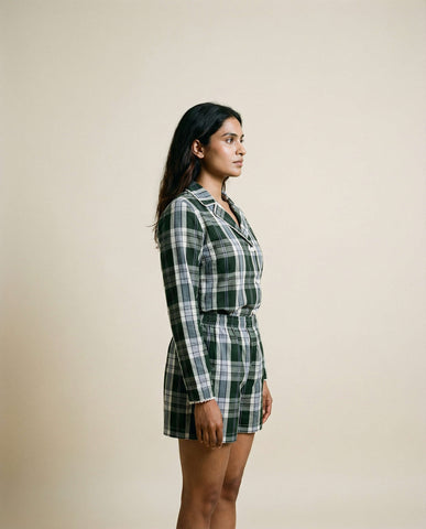 Starlit Shorts Green Tartan