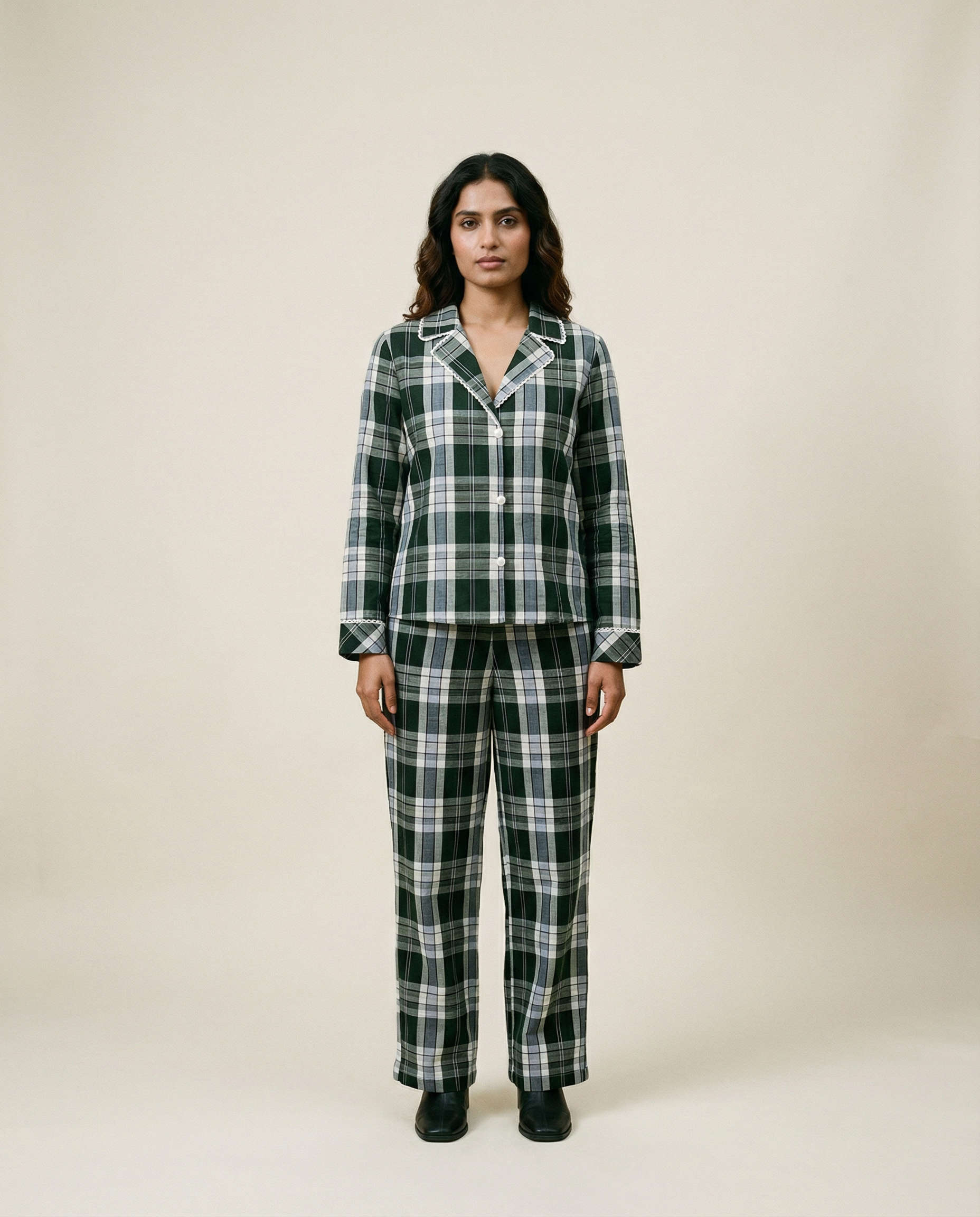 Aura Pants Green Tartan
