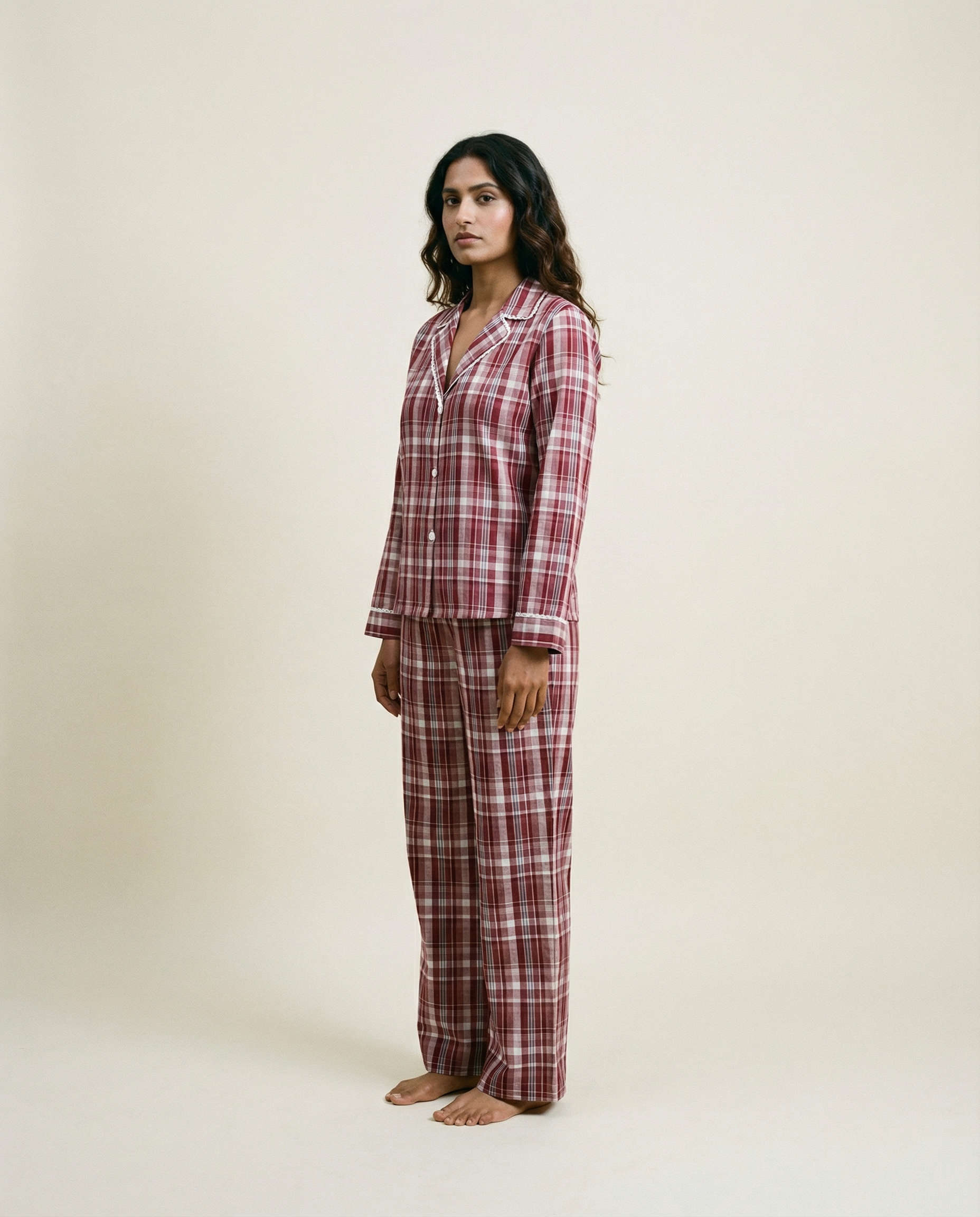 Aura Pants Pink Tartan