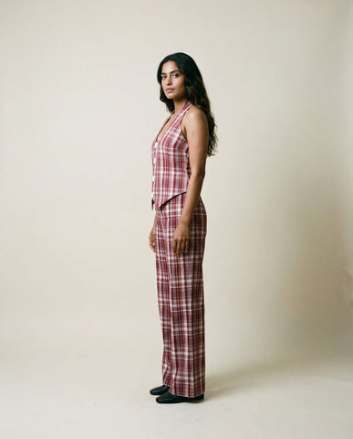 Noel Top Pink Tartan