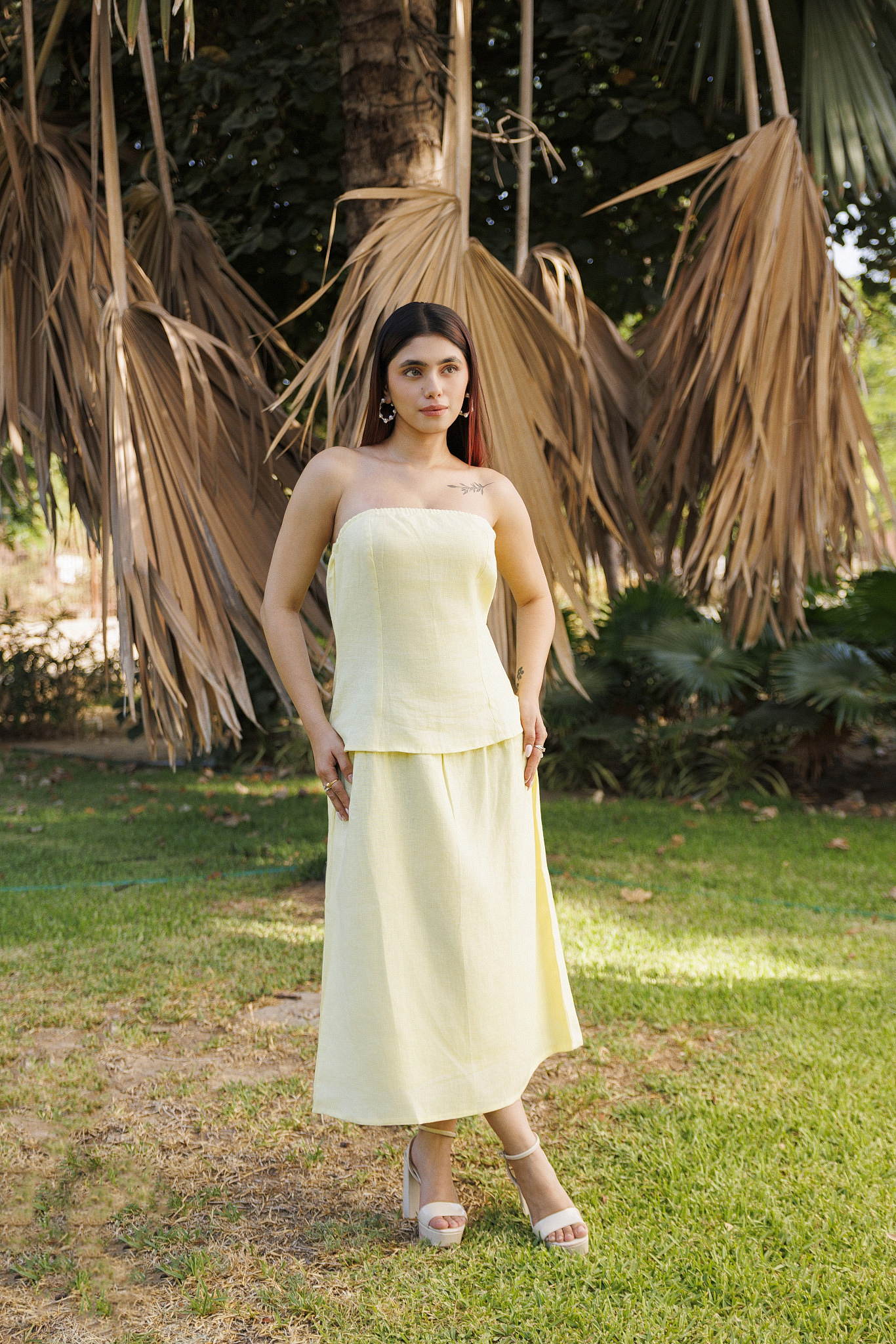 Elena Dress Lemon Yellow