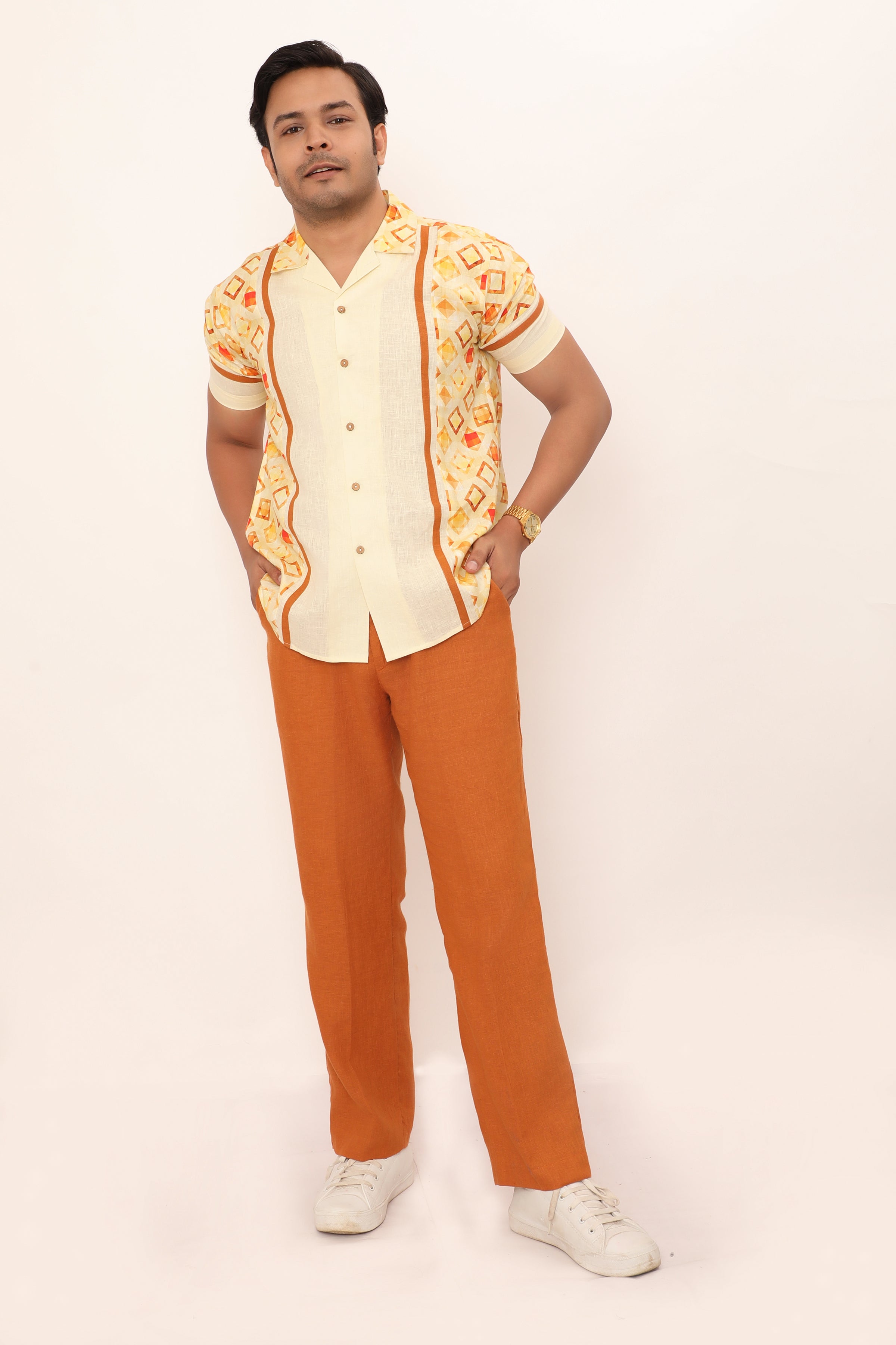 Nolan Shirt Geo Yellow