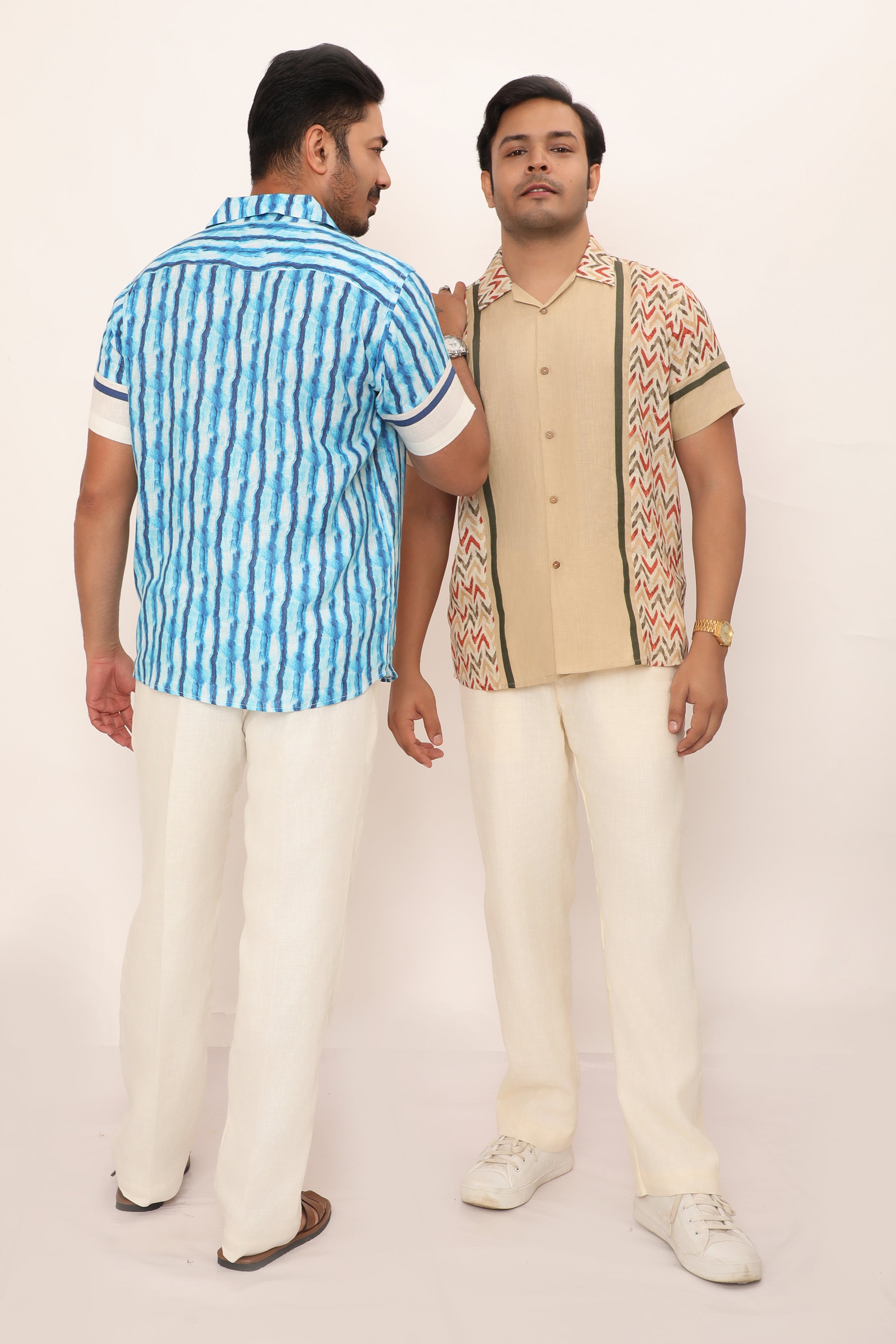 Nolan Shirt Chevron Beige