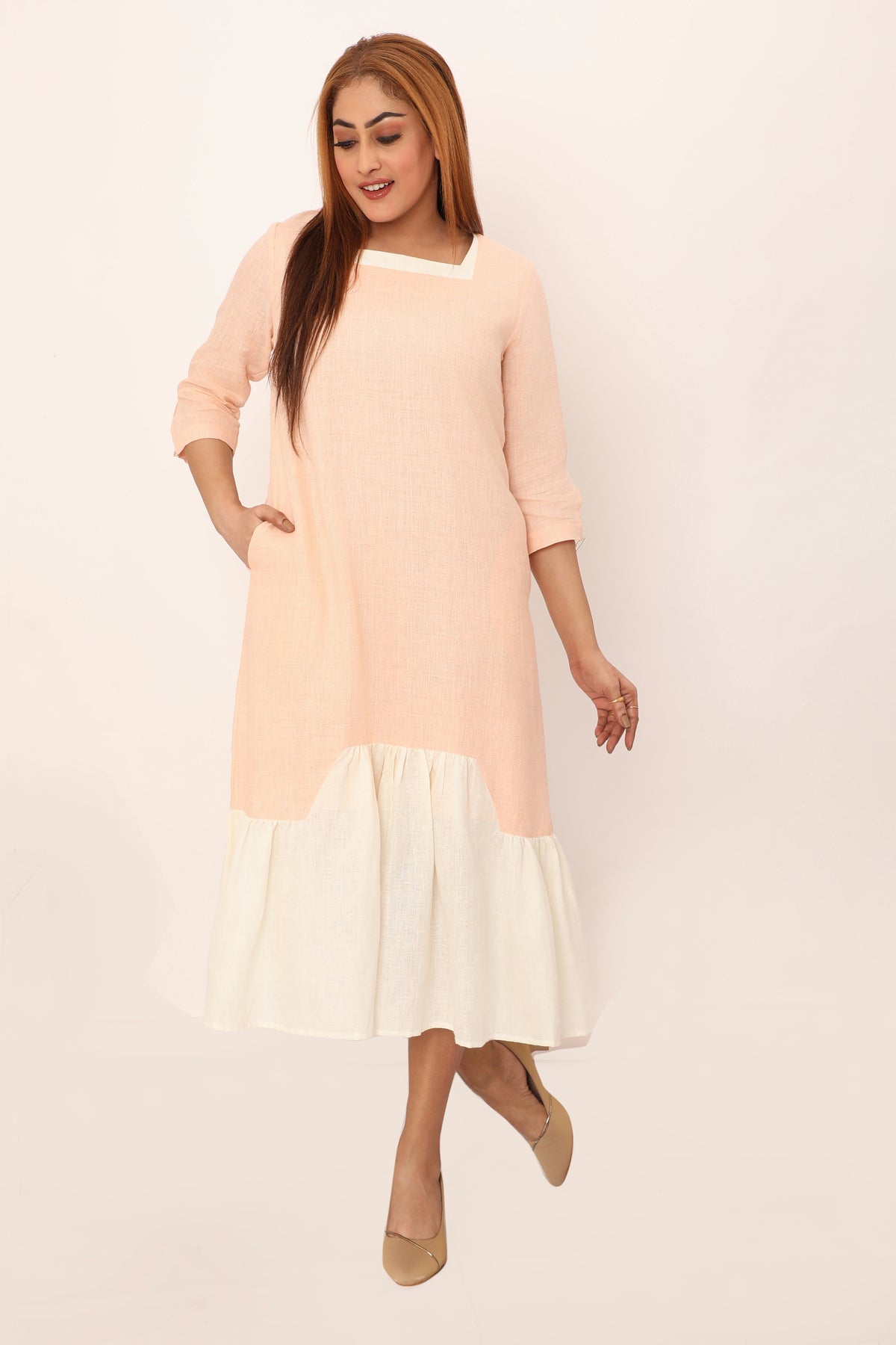 Claire Dress Rose Peach