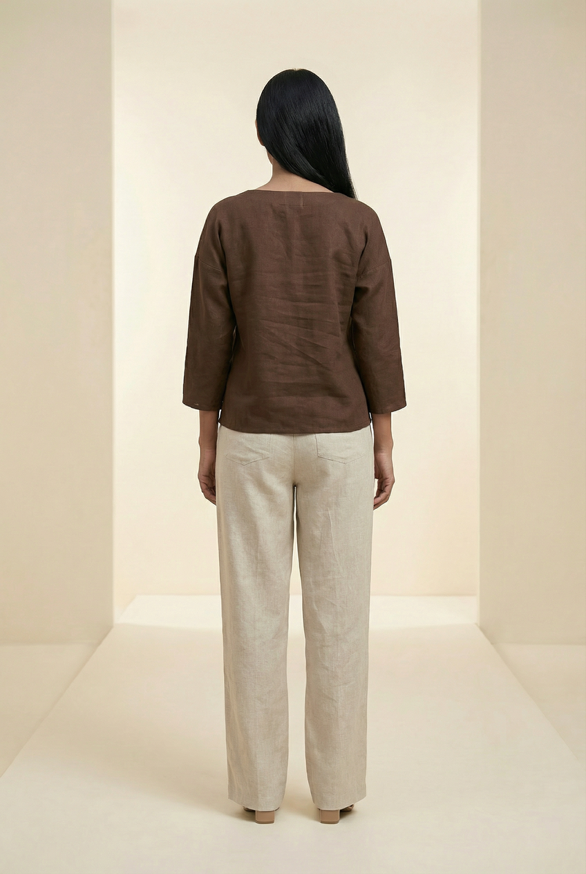 Maya Top Chikoo Brown