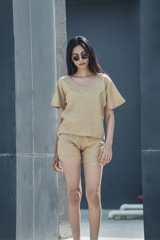 magnolia top ecru beige