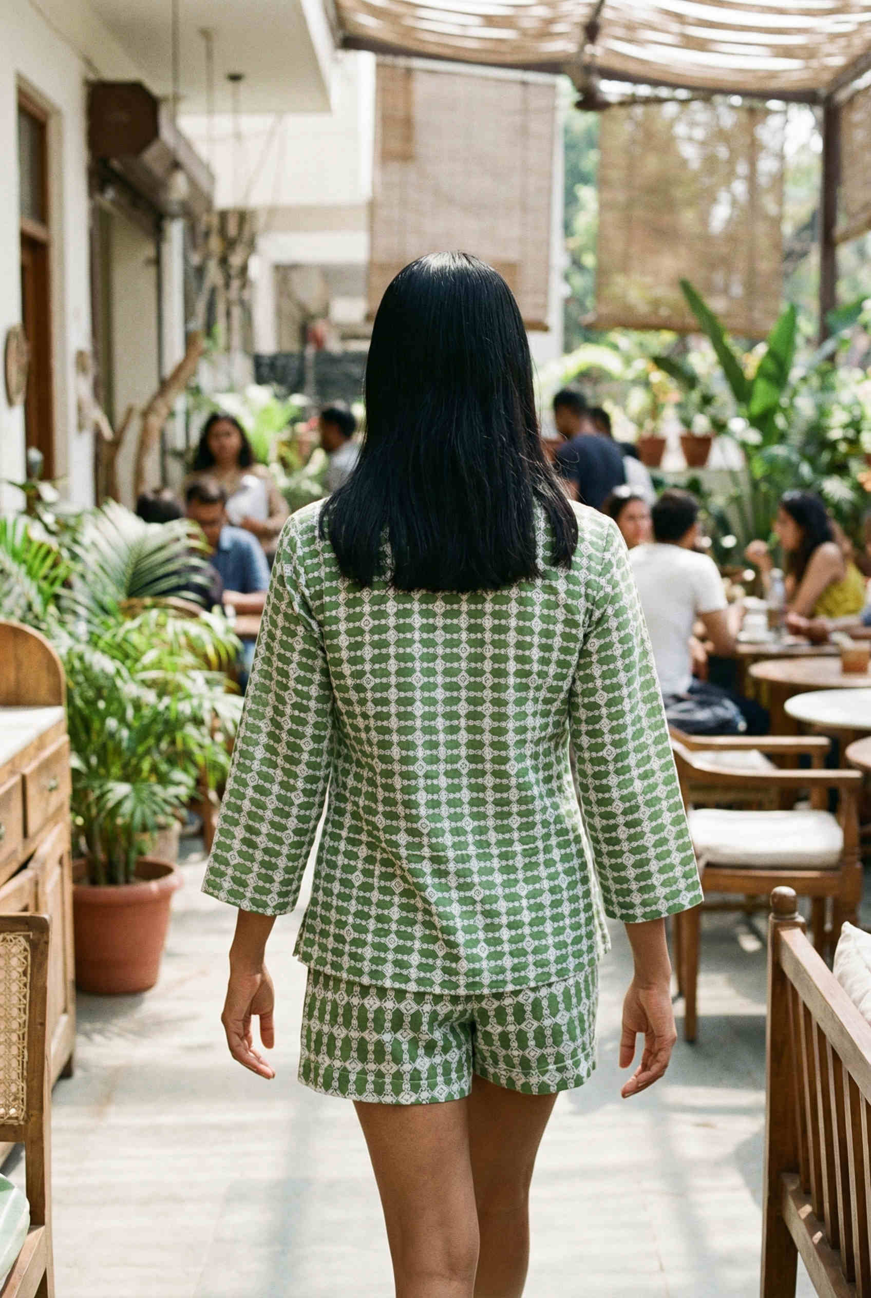 Vara Shirt Green Trellis