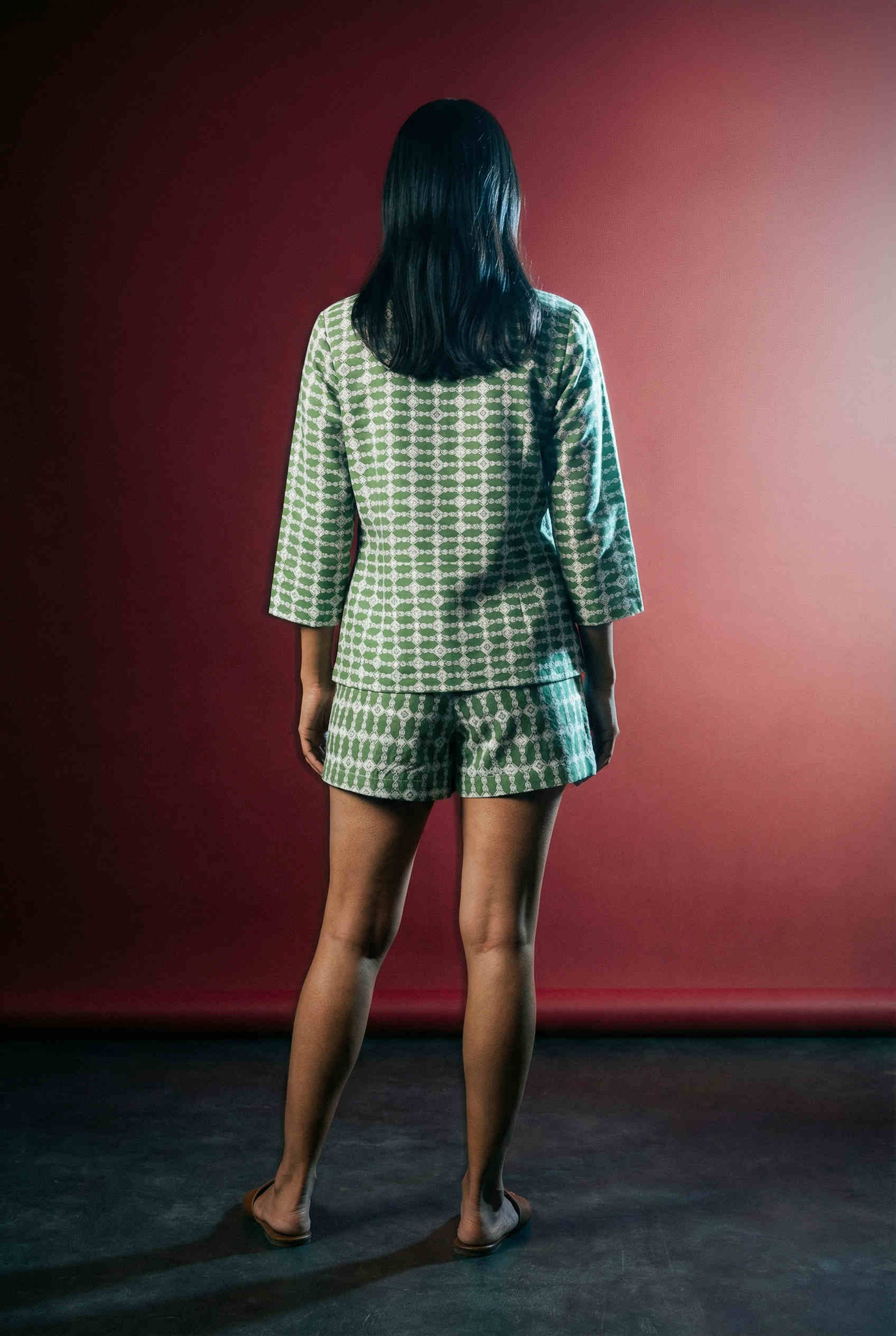 Vara Shirt Green Trellis