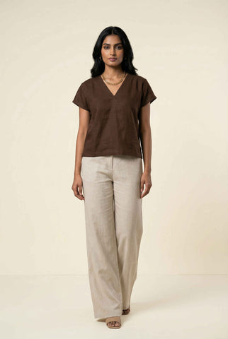 Nolana Top Chikoo Brown