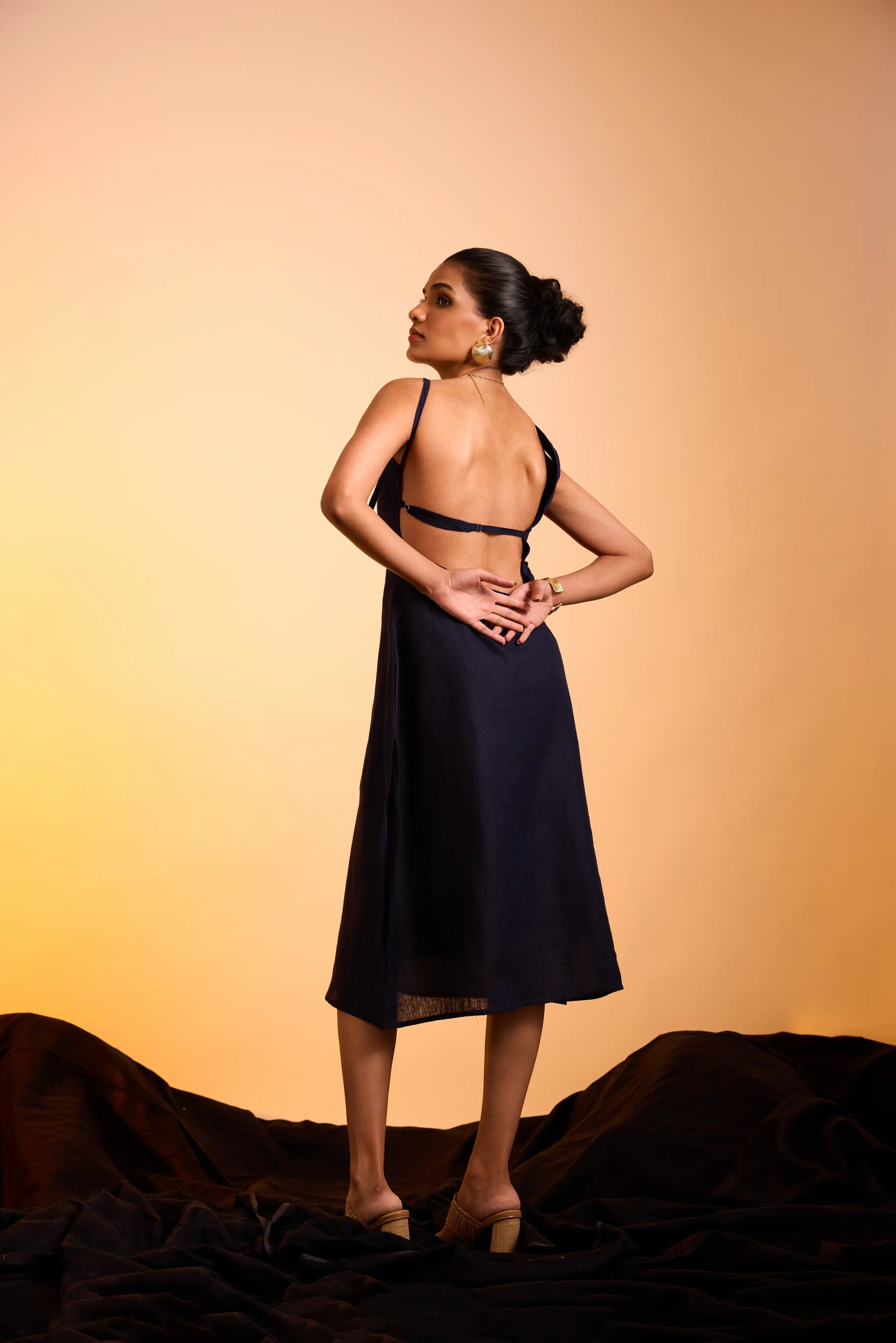 Rhea Dress Carbon Blue