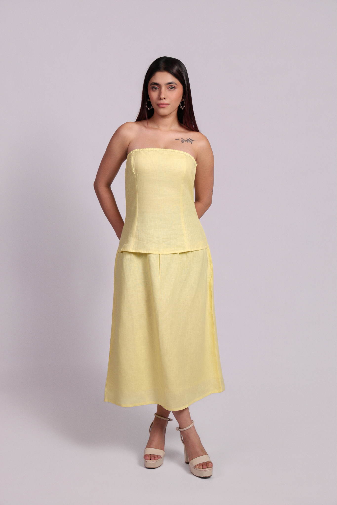 Elena Dress Lemon Yellow