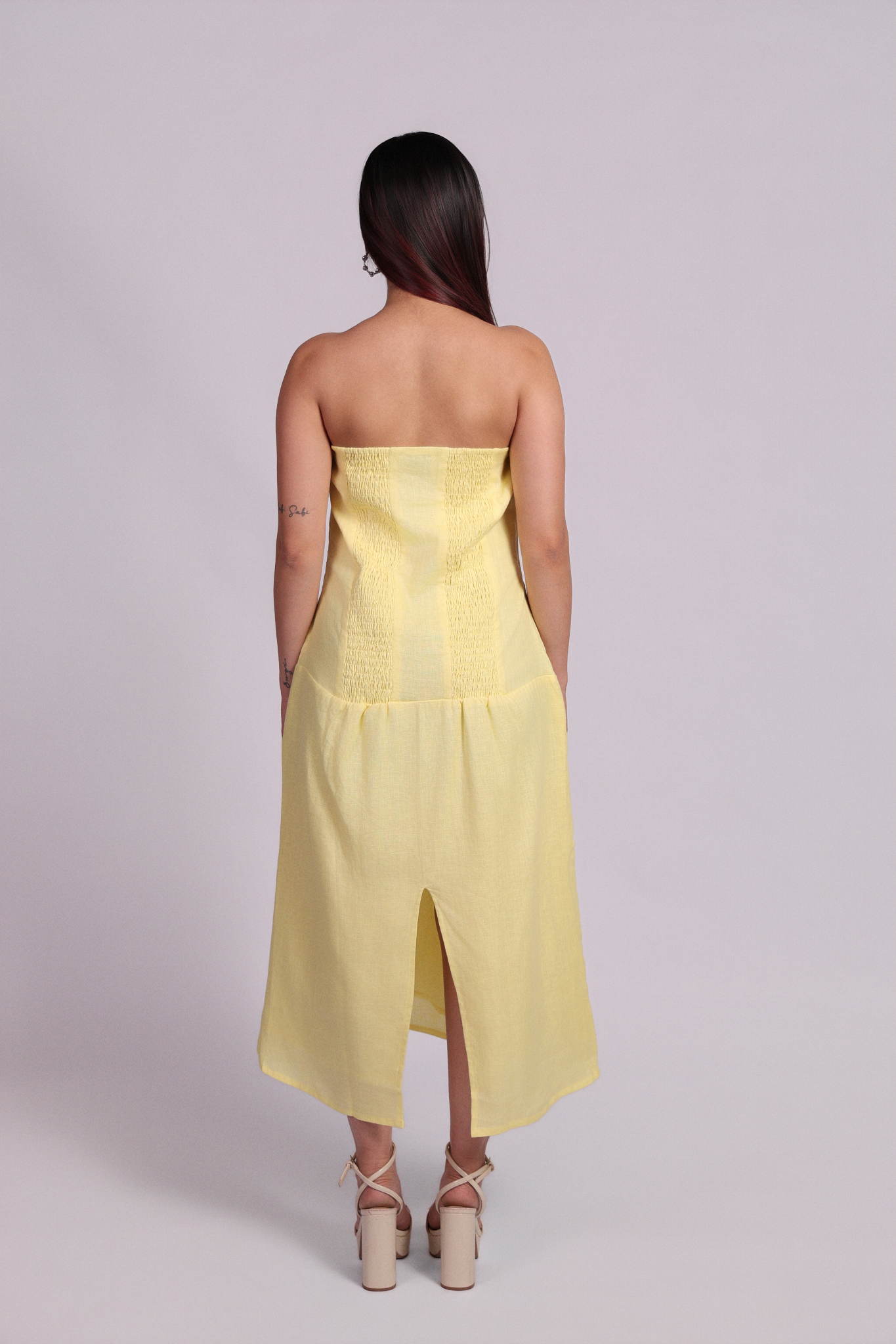 Elena Dress Lemon Yellow
