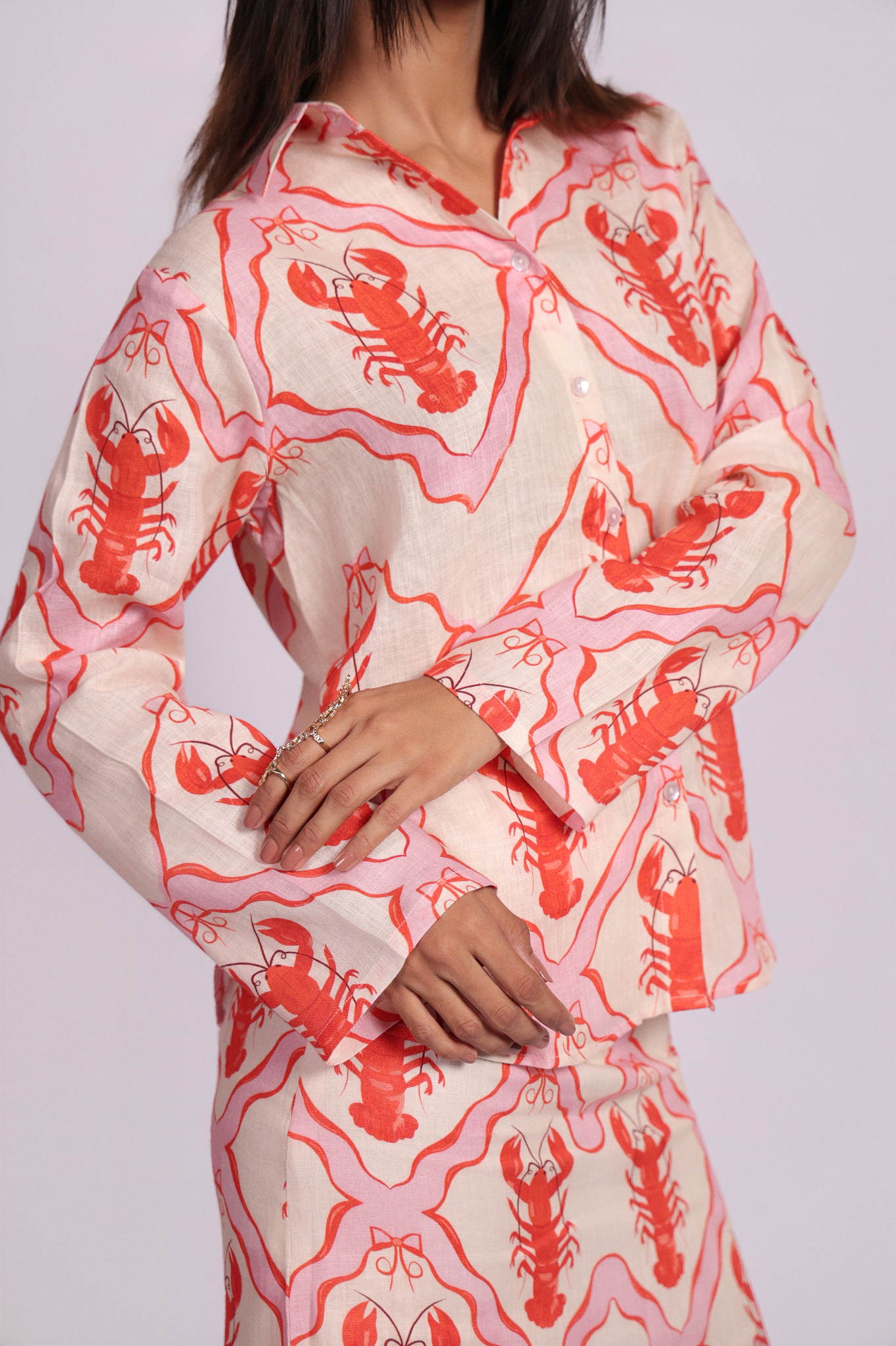 Sophia Shirt Coral Lobster