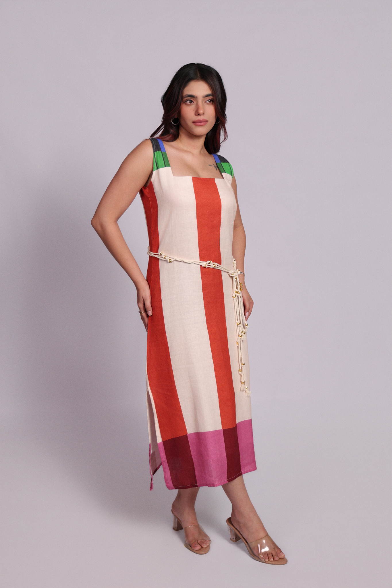 Chios Dress Sunset Stripes
