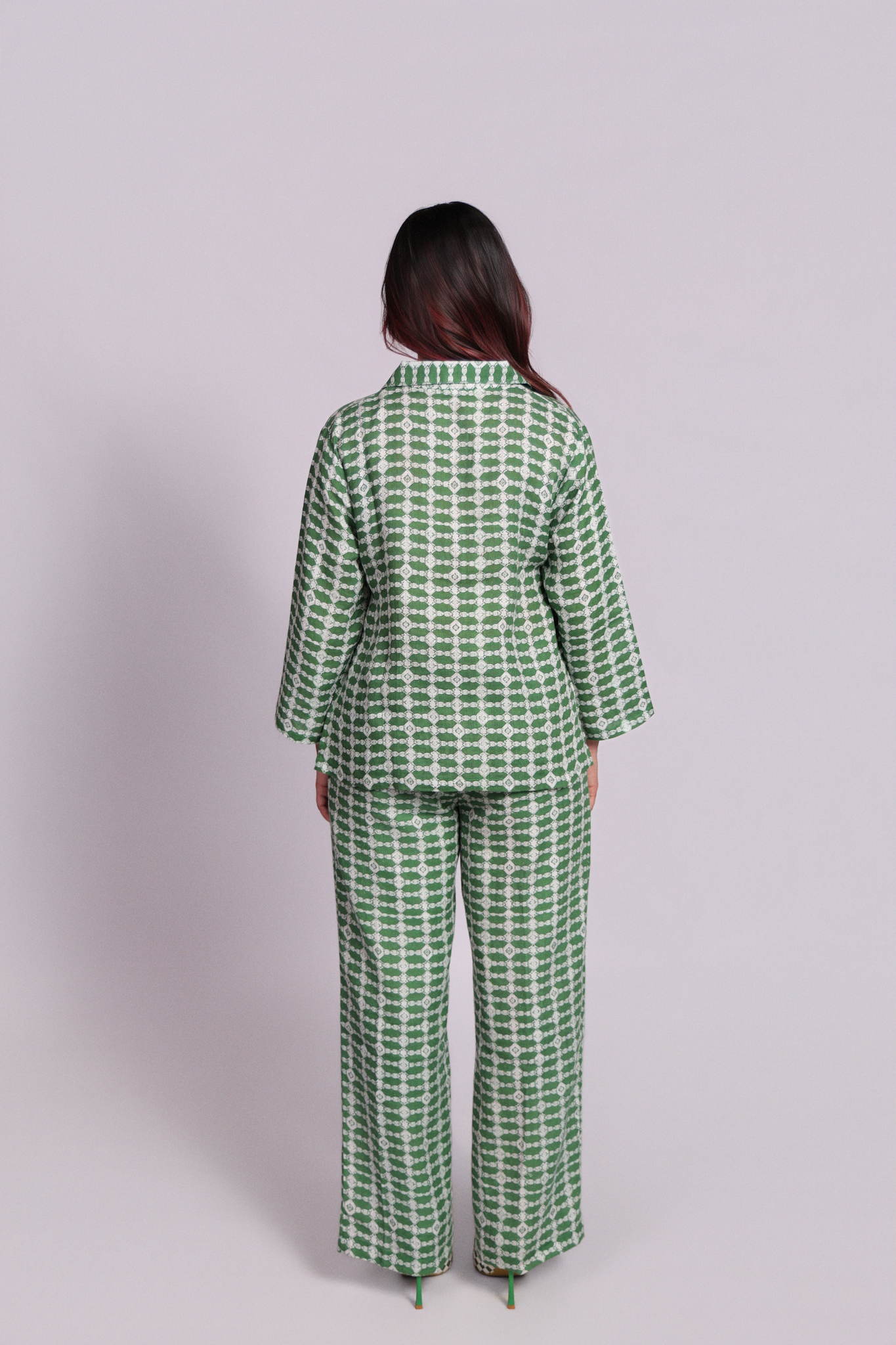 Vara Shirt Green Trellis