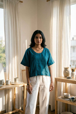 Magnolia Top Agave Teal