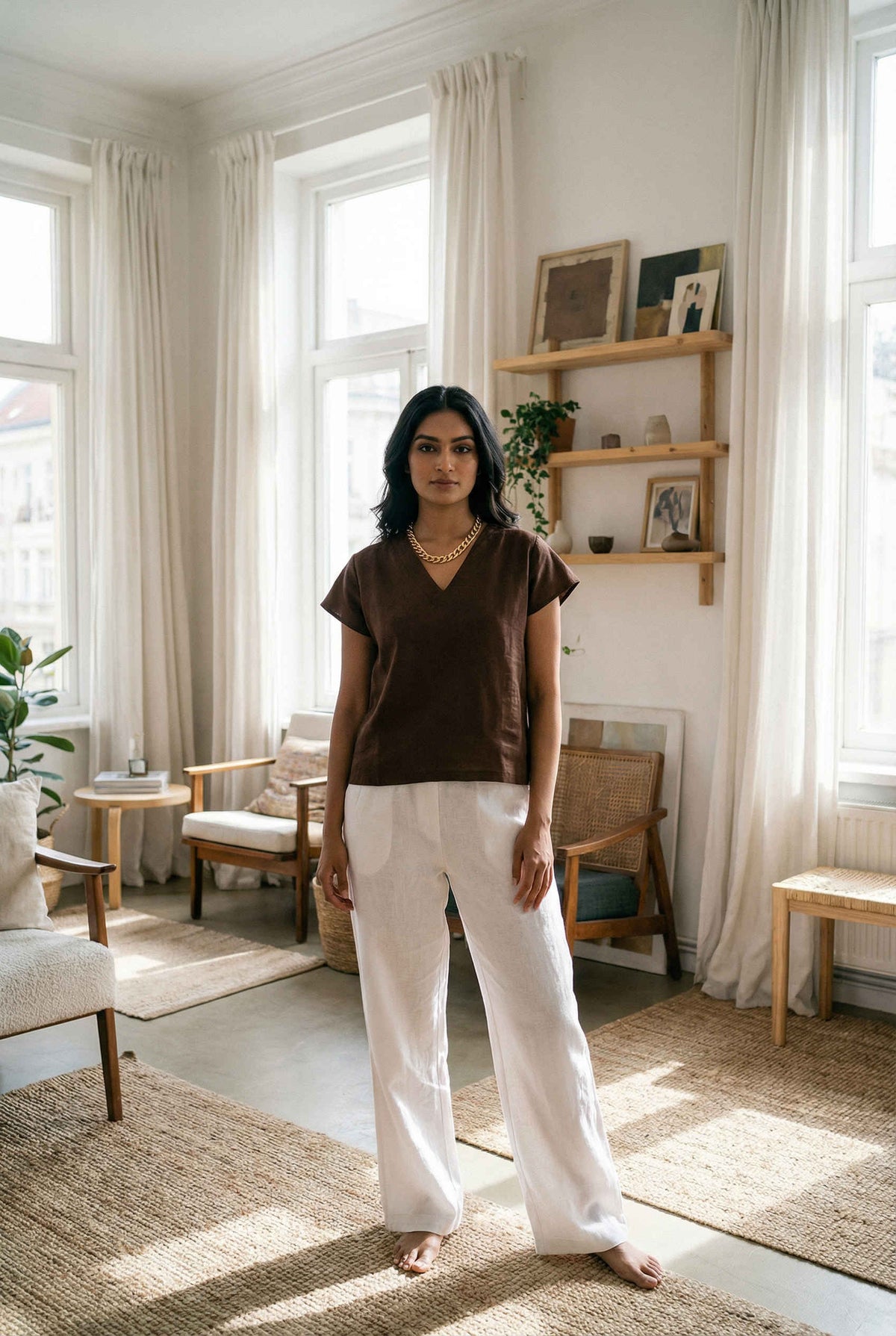 Nolana Top Chikoo Brown