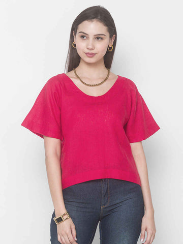 Magnolia Top Fuchsia Pink