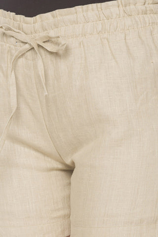 rose shorts raw linen