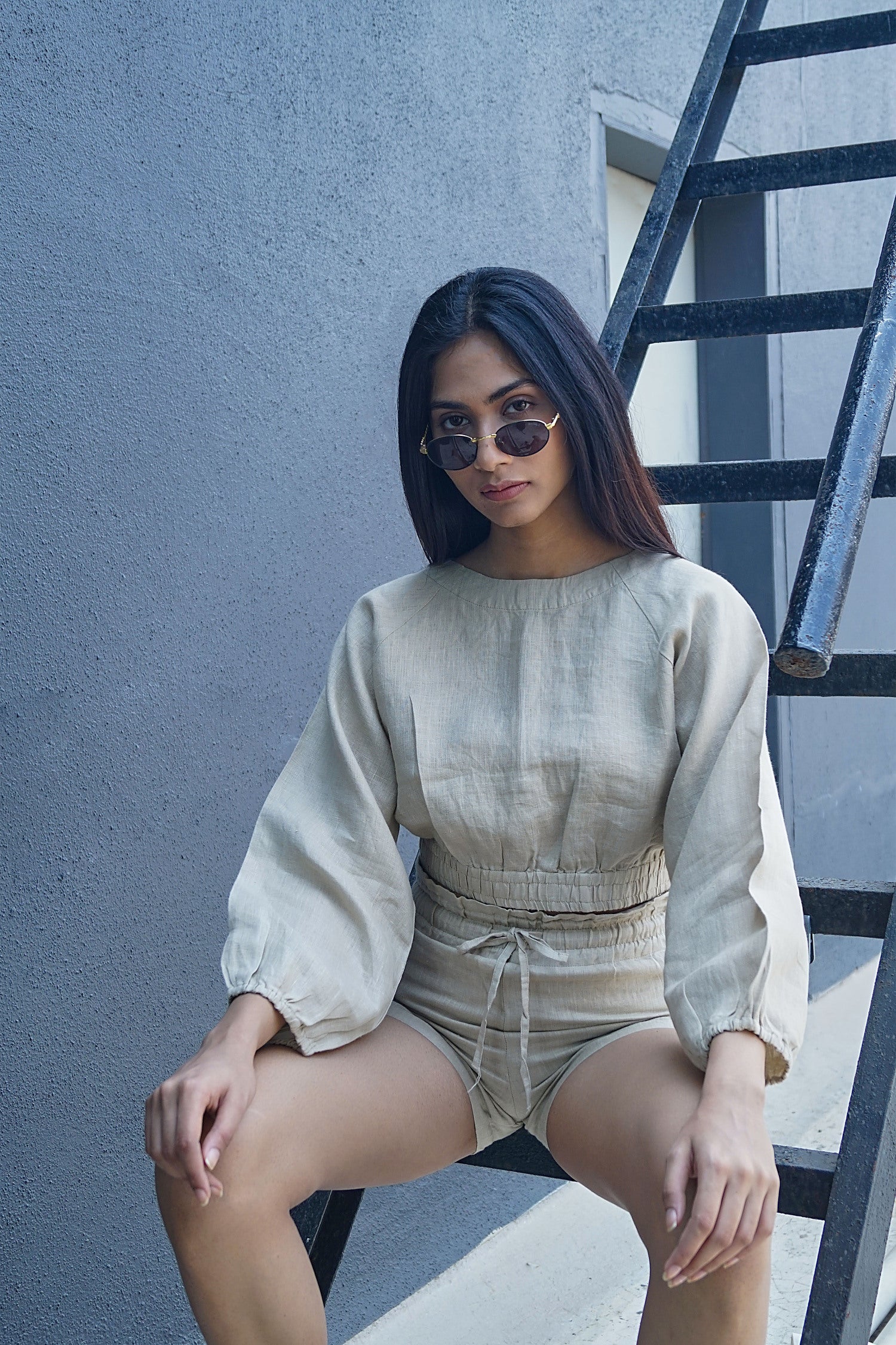 Rose Shorts Raw Linen