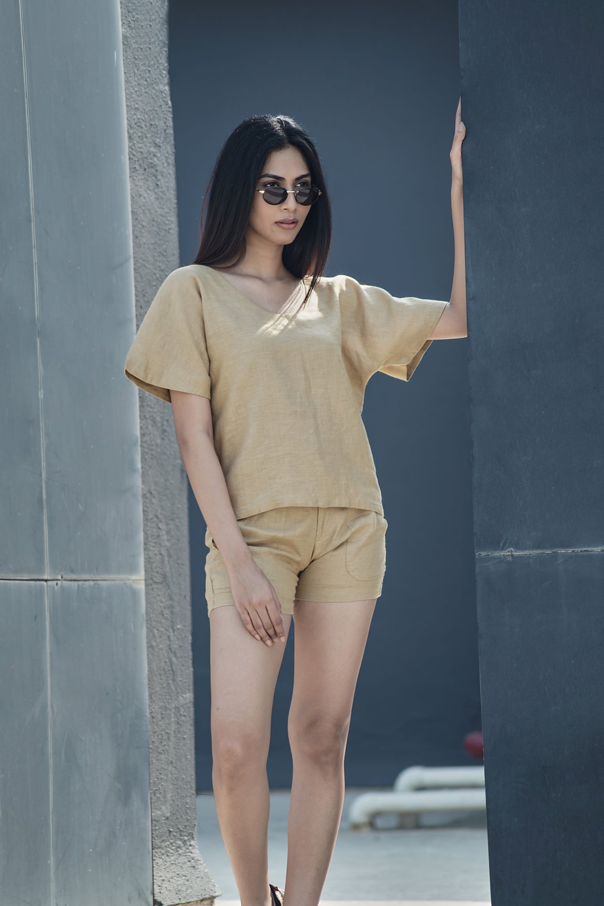 magnolia top ecru beige